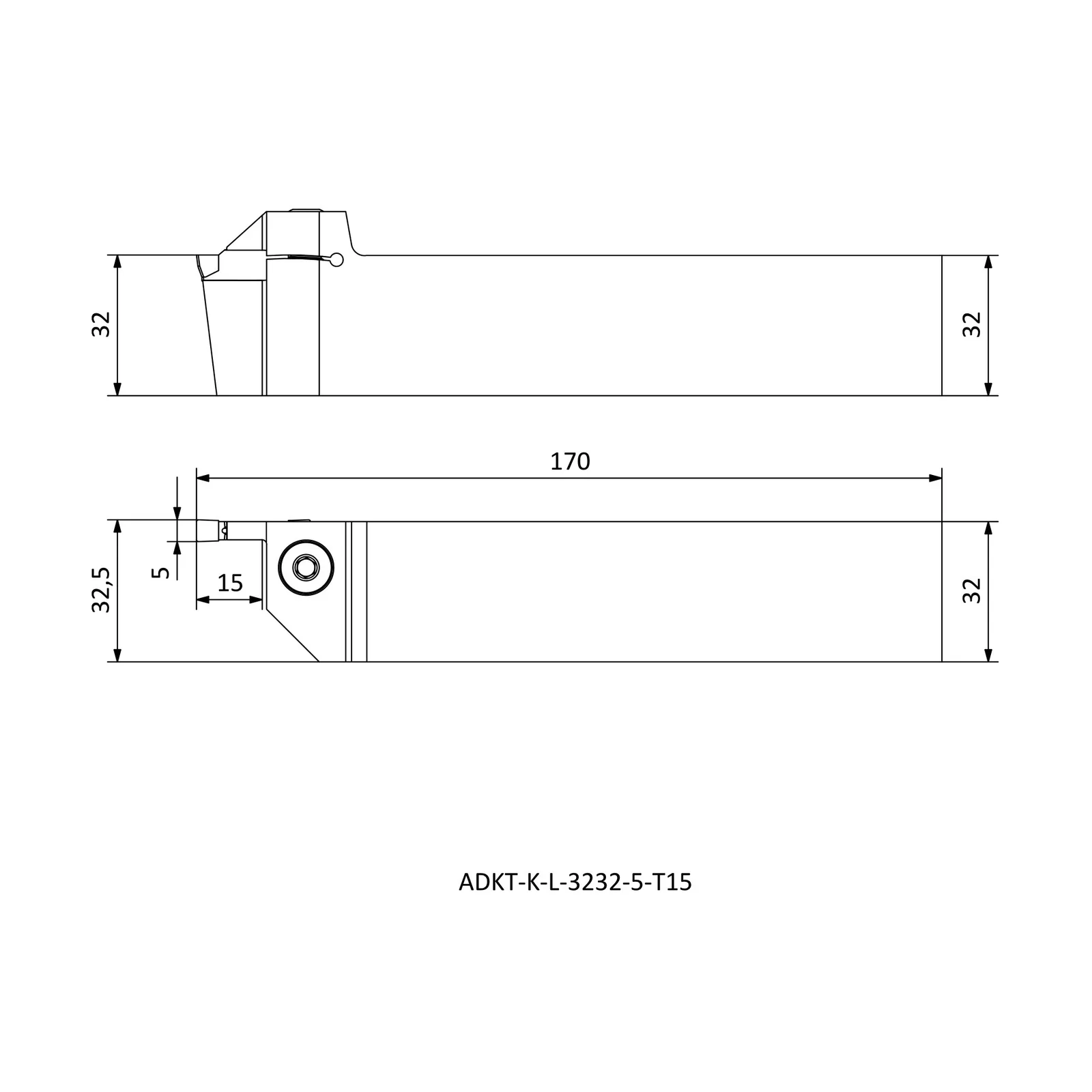 ADKT-K-L-3232-5-T15 &mdash; dimensioned drawing
