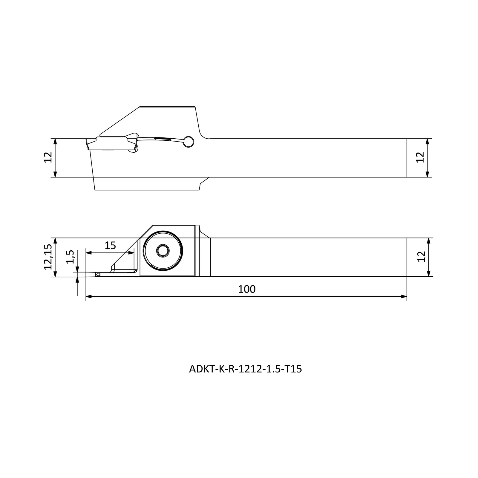 ADKT-K-R-1212-1.5-T15 &mdash; dimensioned drawing