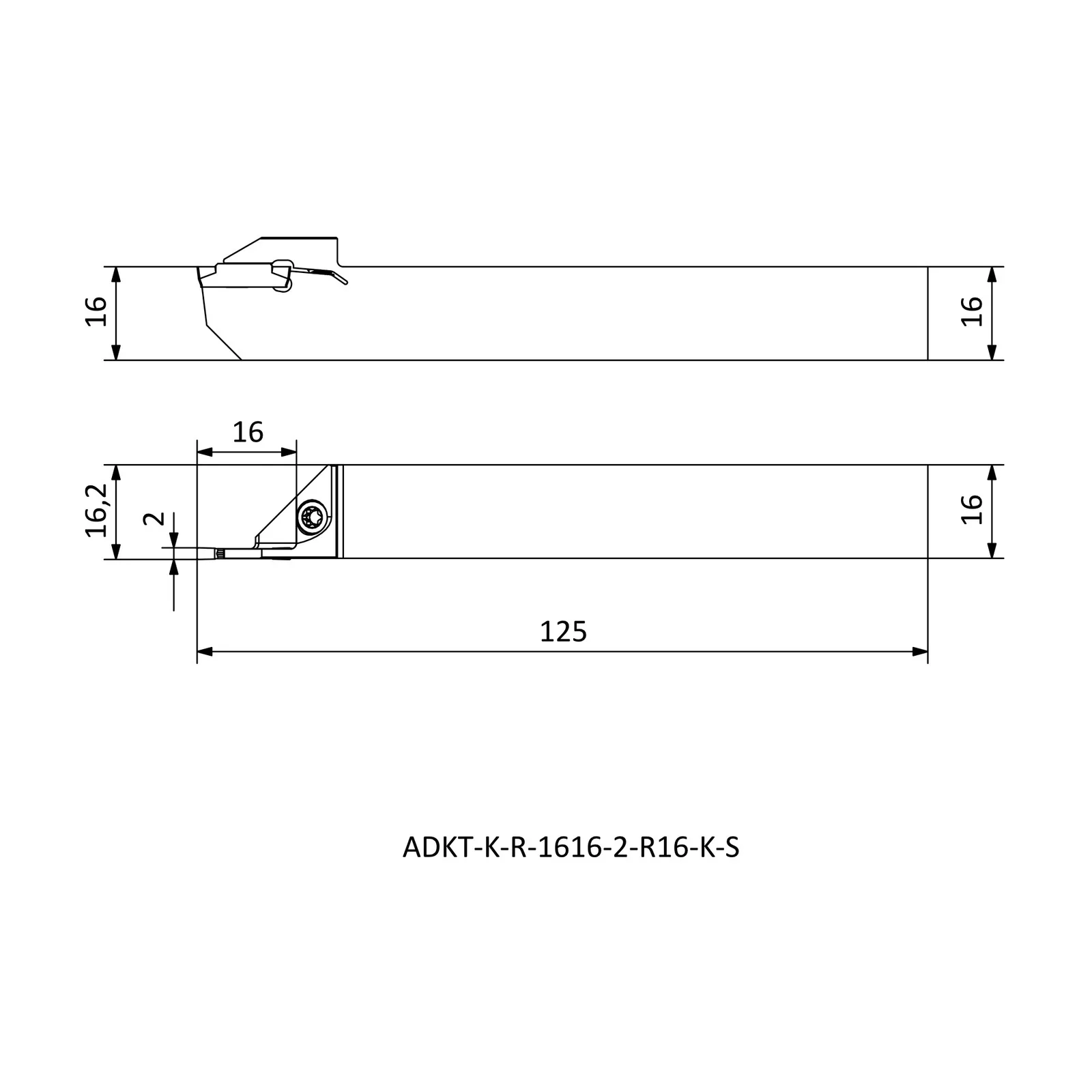 ADKT-K-R-1616-2-R16-K-S &mdash; dimensioned drawing