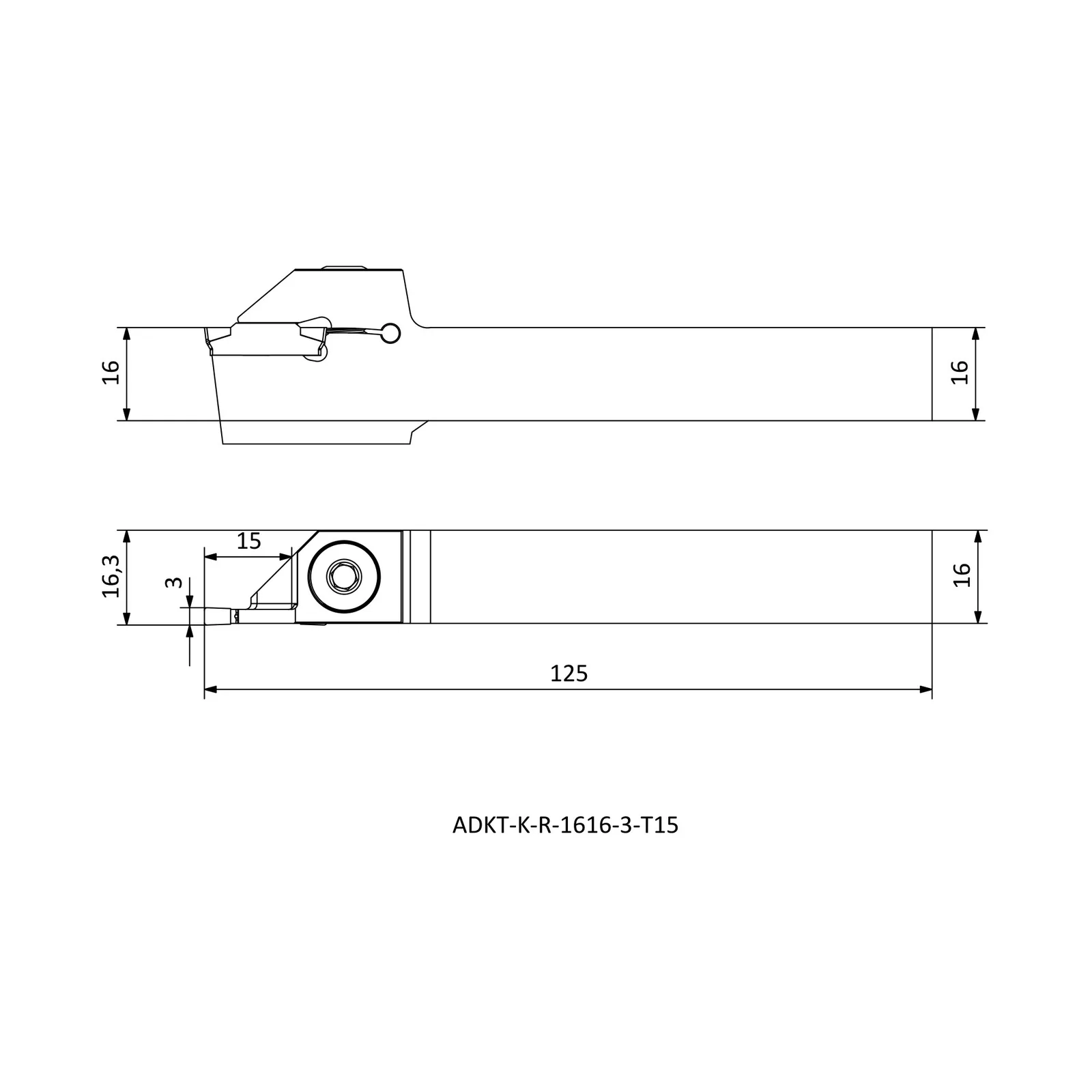 ADKT-K-R-1616-3-T15 &mdash; dimensioned drawing