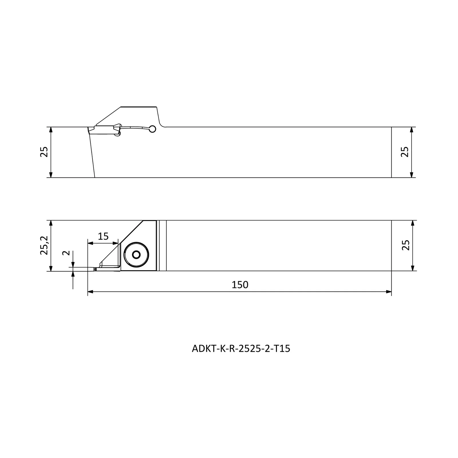 ADKT-K-R-2525-2-T15 &mdash; dimensioned drawing