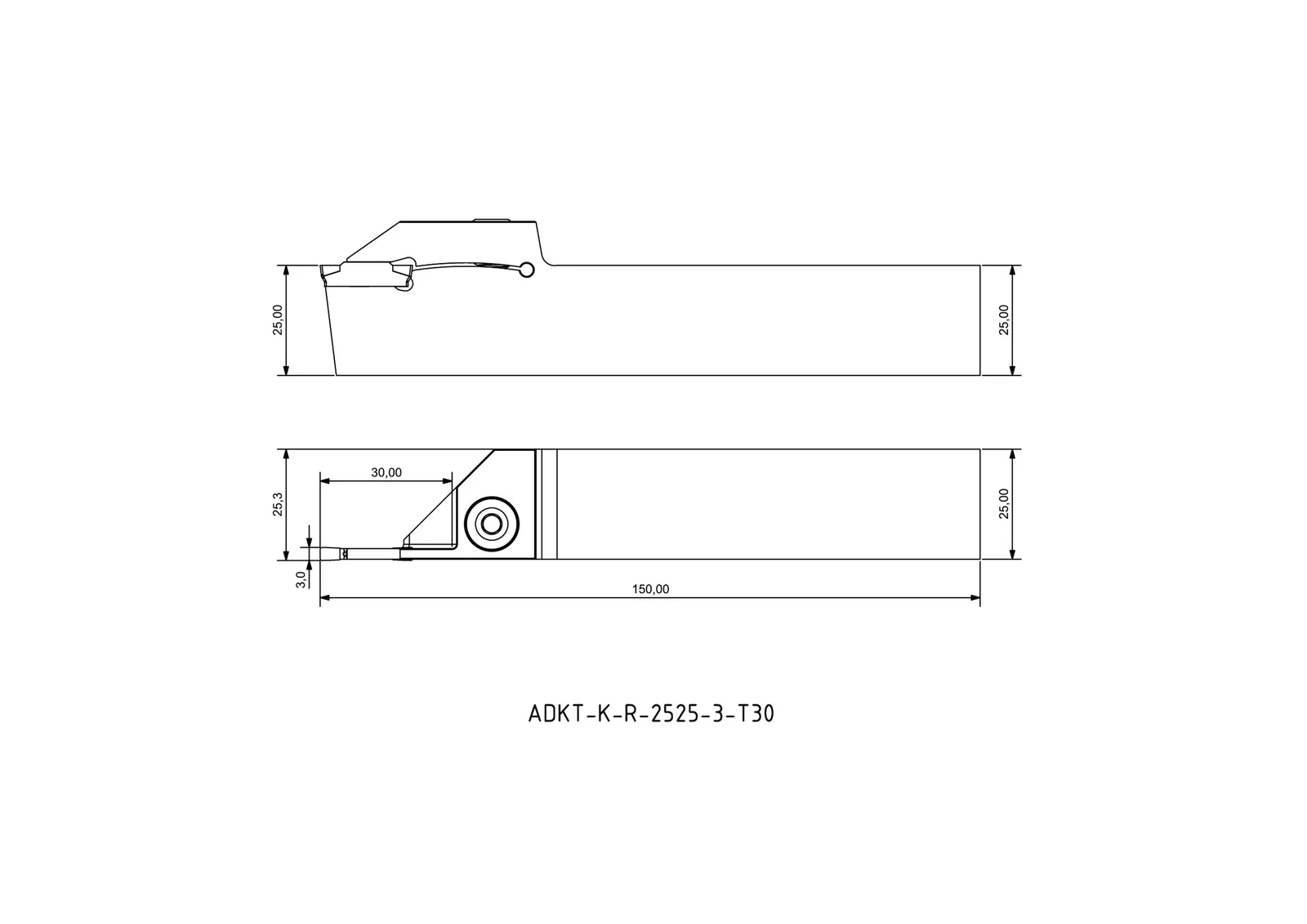 ADKT-K-R-2525-3-T30 &mdash; dimensioned drawing