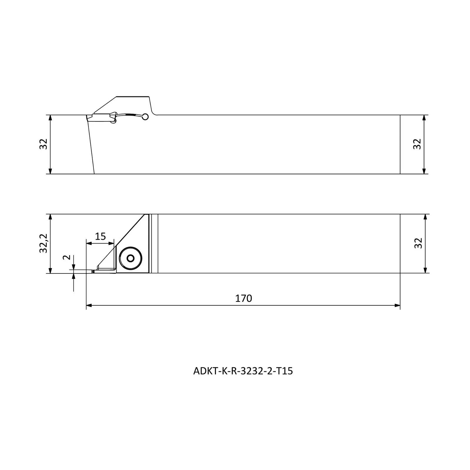 ADKT-K-R-3232-2-T15 &mdash; dimensioned drawing