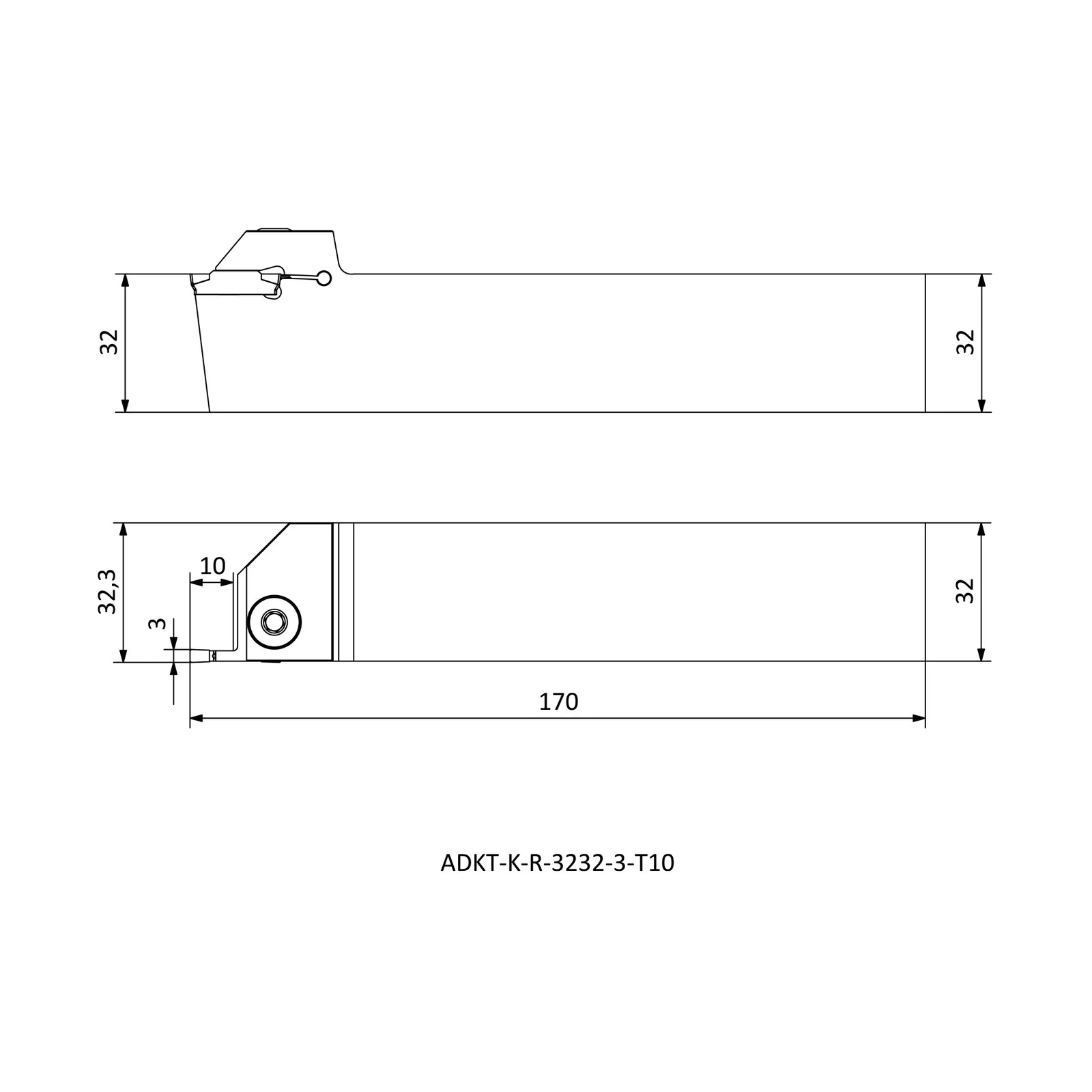 ADKT-K-R-3232-3-T10 &mdash; dimensioned drawing
