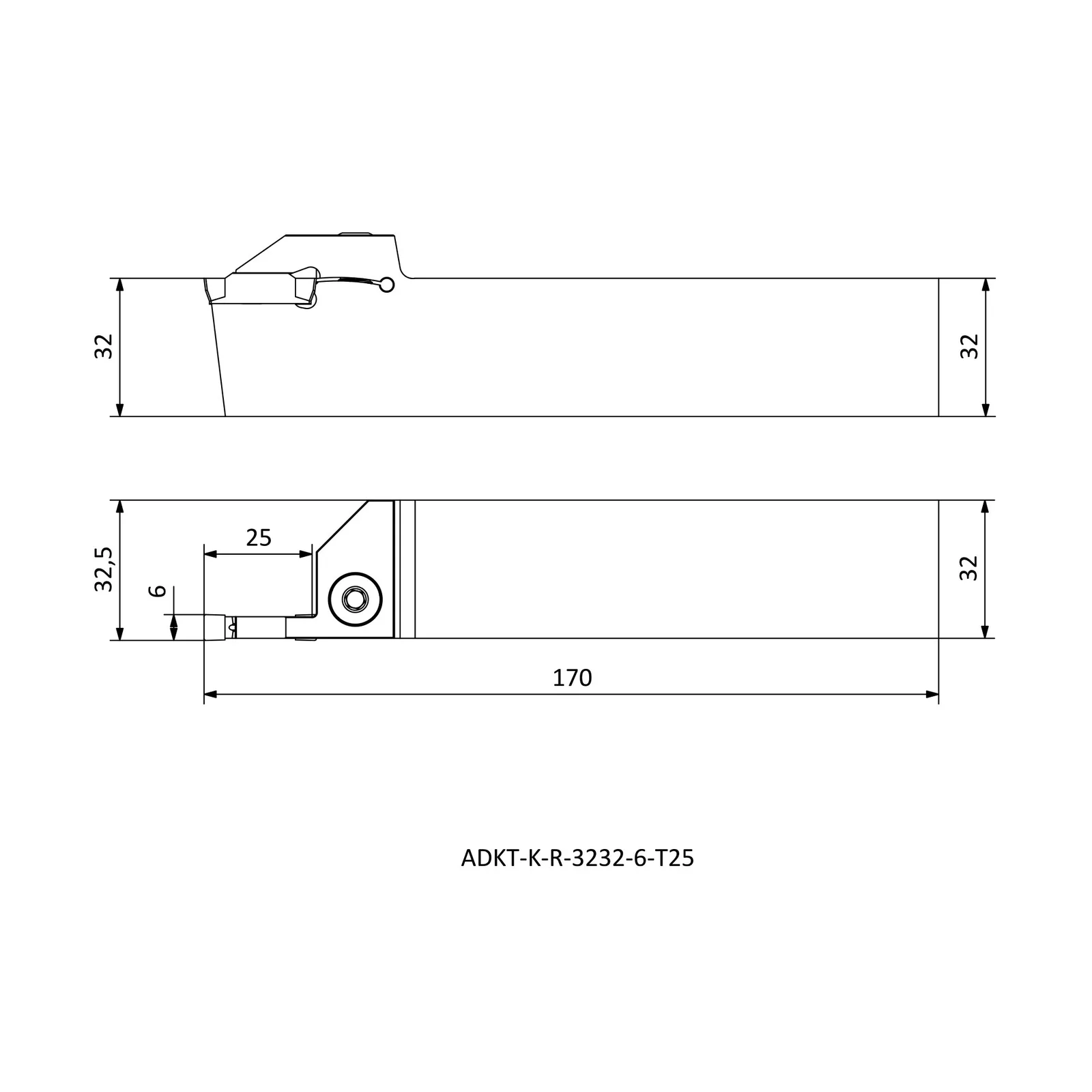 ADKT-K-R-3232-6-T25 &mdash; dimensioned drawing