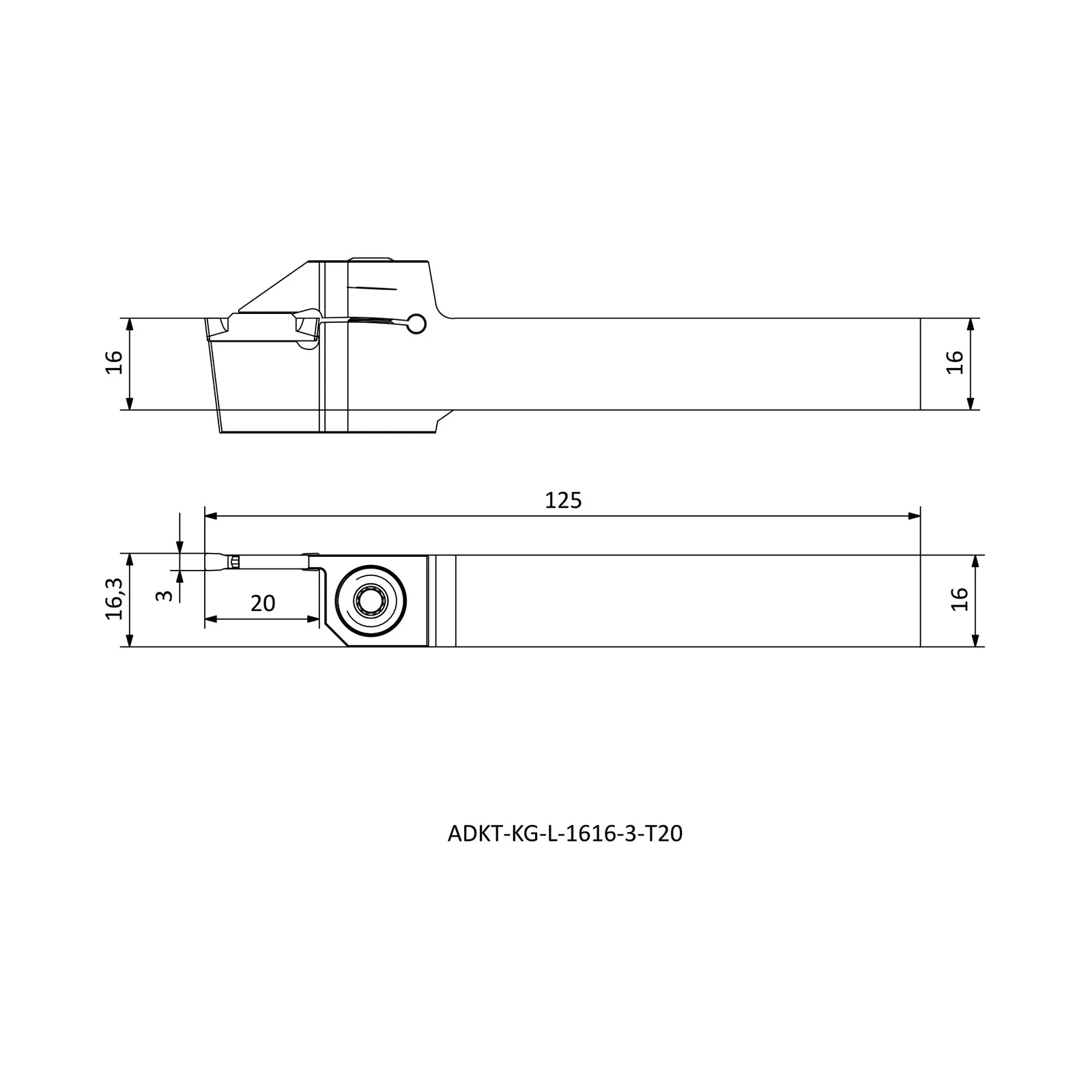 ADKT-KG-L-1616-3-T20 &mdash; dimensioned drawing