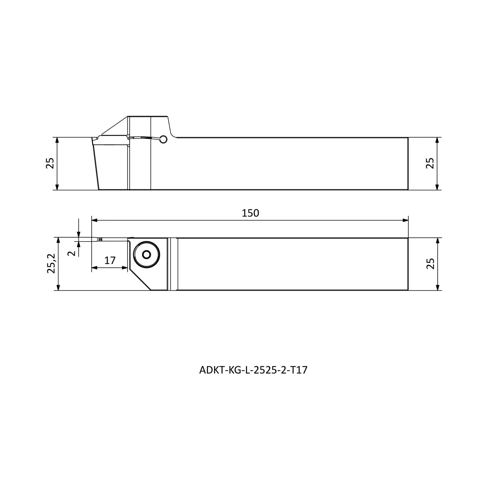 ADKT-KG-L-2525-2-T17 &mdash; dimensioned drawing