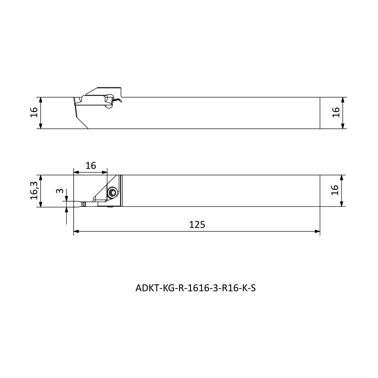 ADKT-KG-R-1616-3-R16-K-S &mdash; dimensioned drawing
