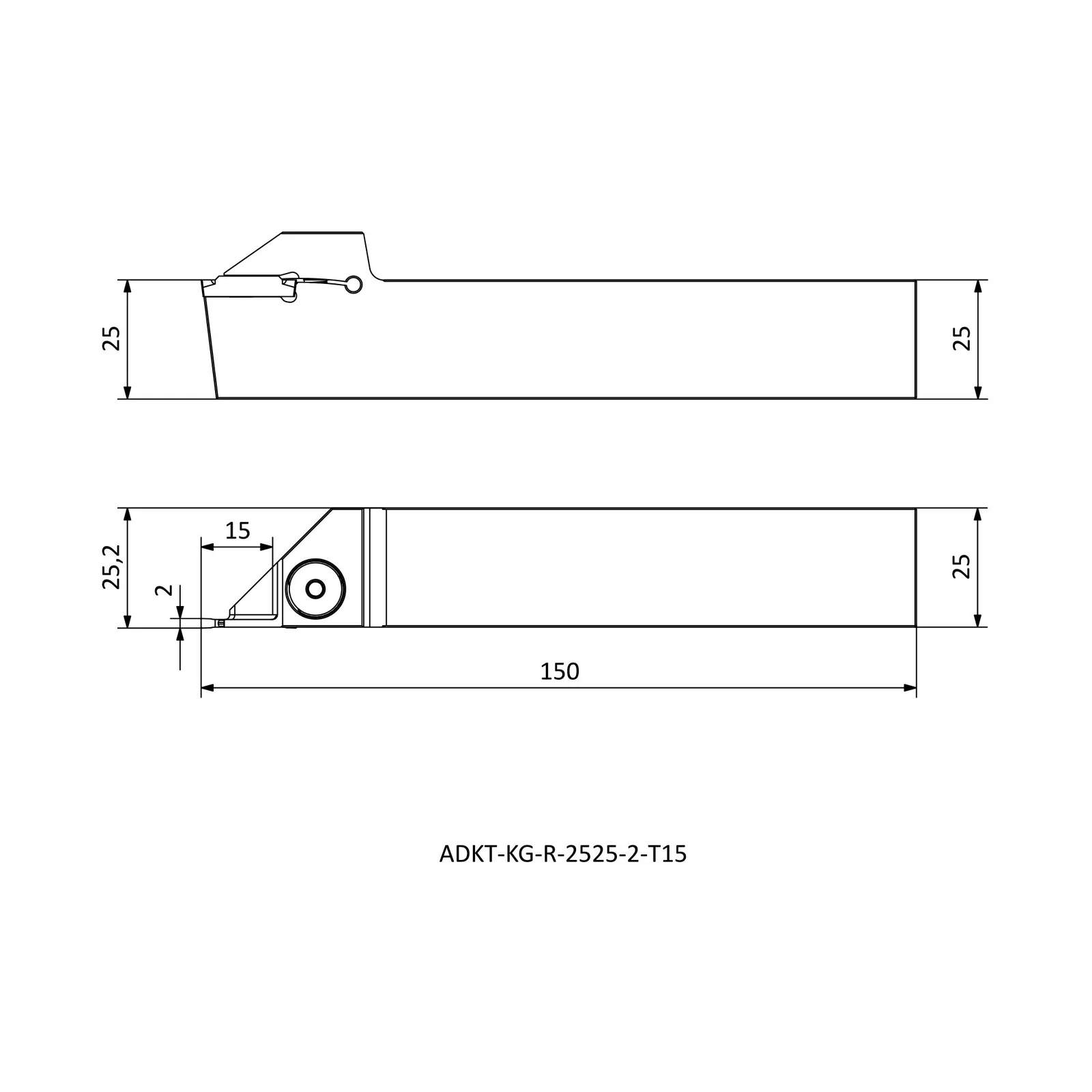 ADKT-KG-R-2525-2-T15 &mdash; dimensioned drawing