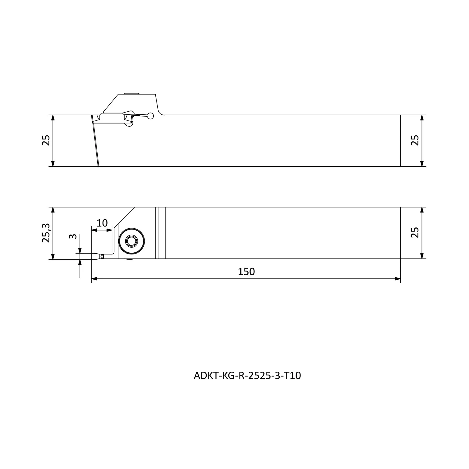 ADKT-KG-R-2525-3-T10 &mdash; dimensioned drawing