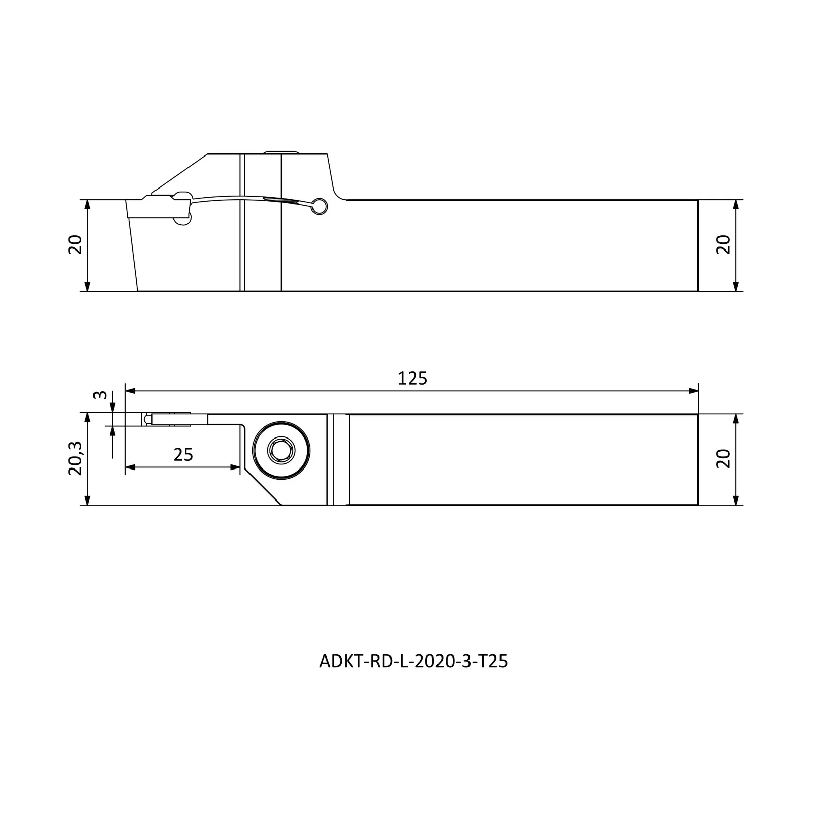 ADKT-RD-L-2020-3-T25 &mdash; dimensioned drawing