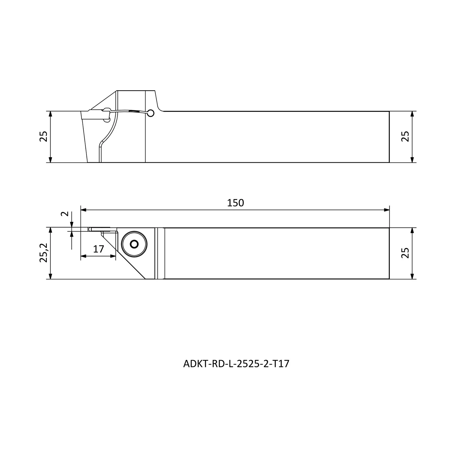 ADKT-RD-L-2525-2-T17 &mdash; dimensioned drawing