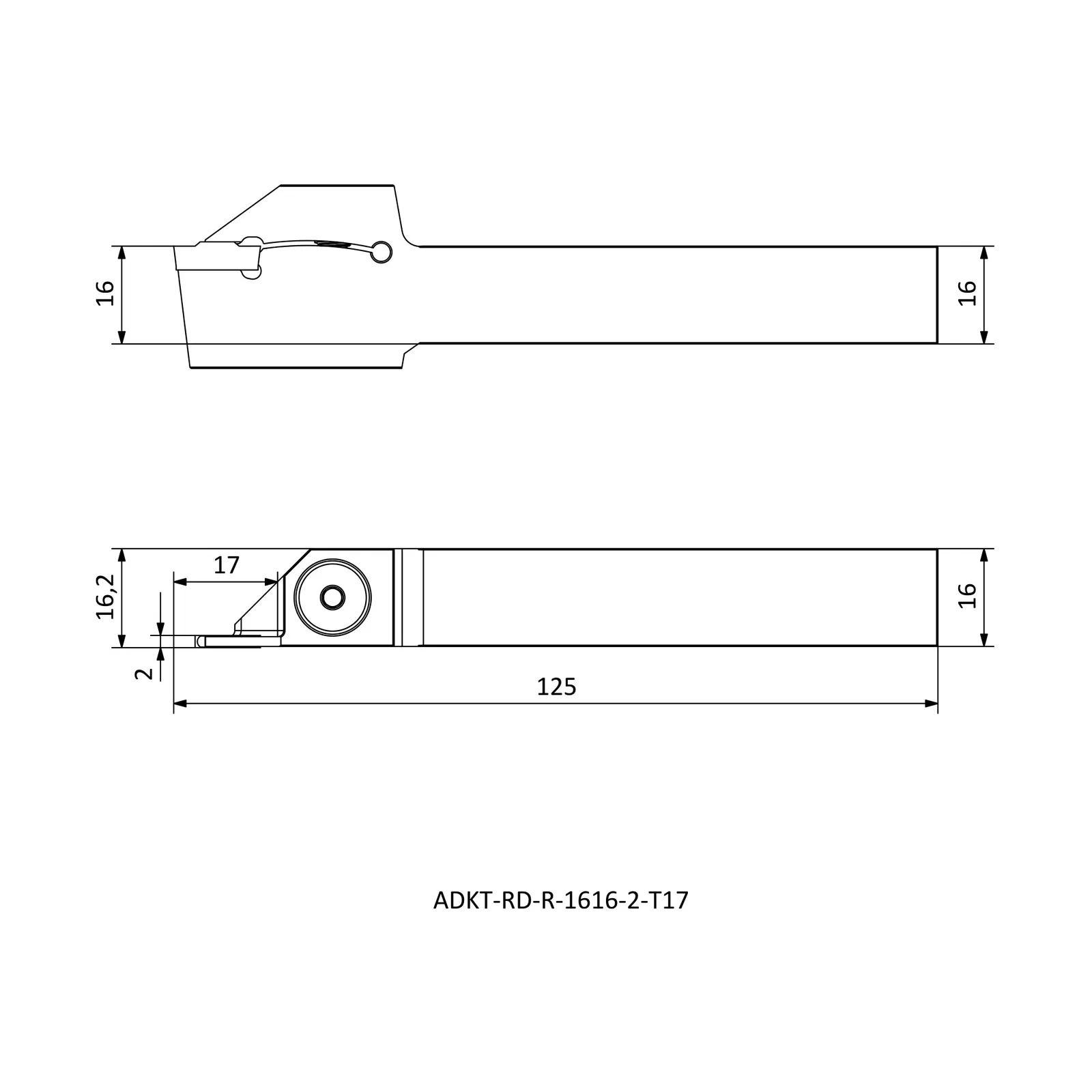 ADKT-RD-R-1616-2-T17 &mdash; dimensioned drawing