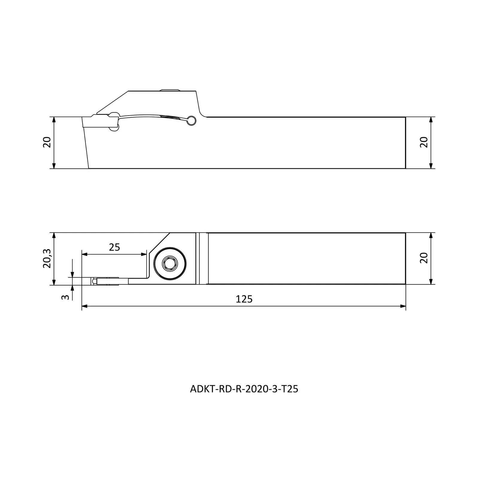 ADKT-RD-R-2020-3-T25 &mdash; dimensioned drawing