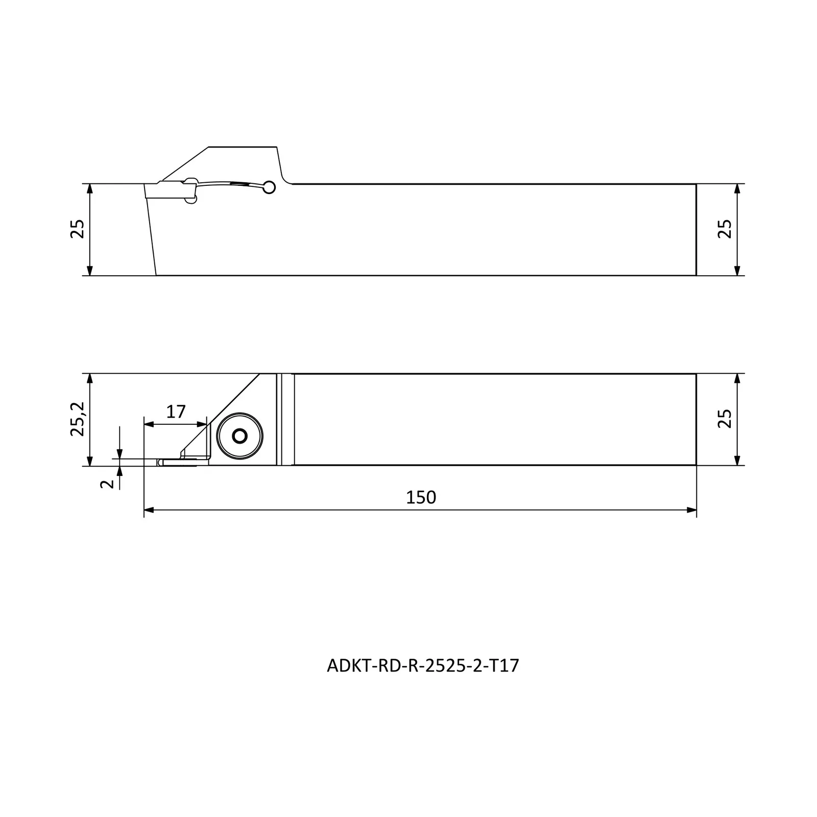 ADKT-RD-R-2525-2-T17 &mdash; dimensioned drawing