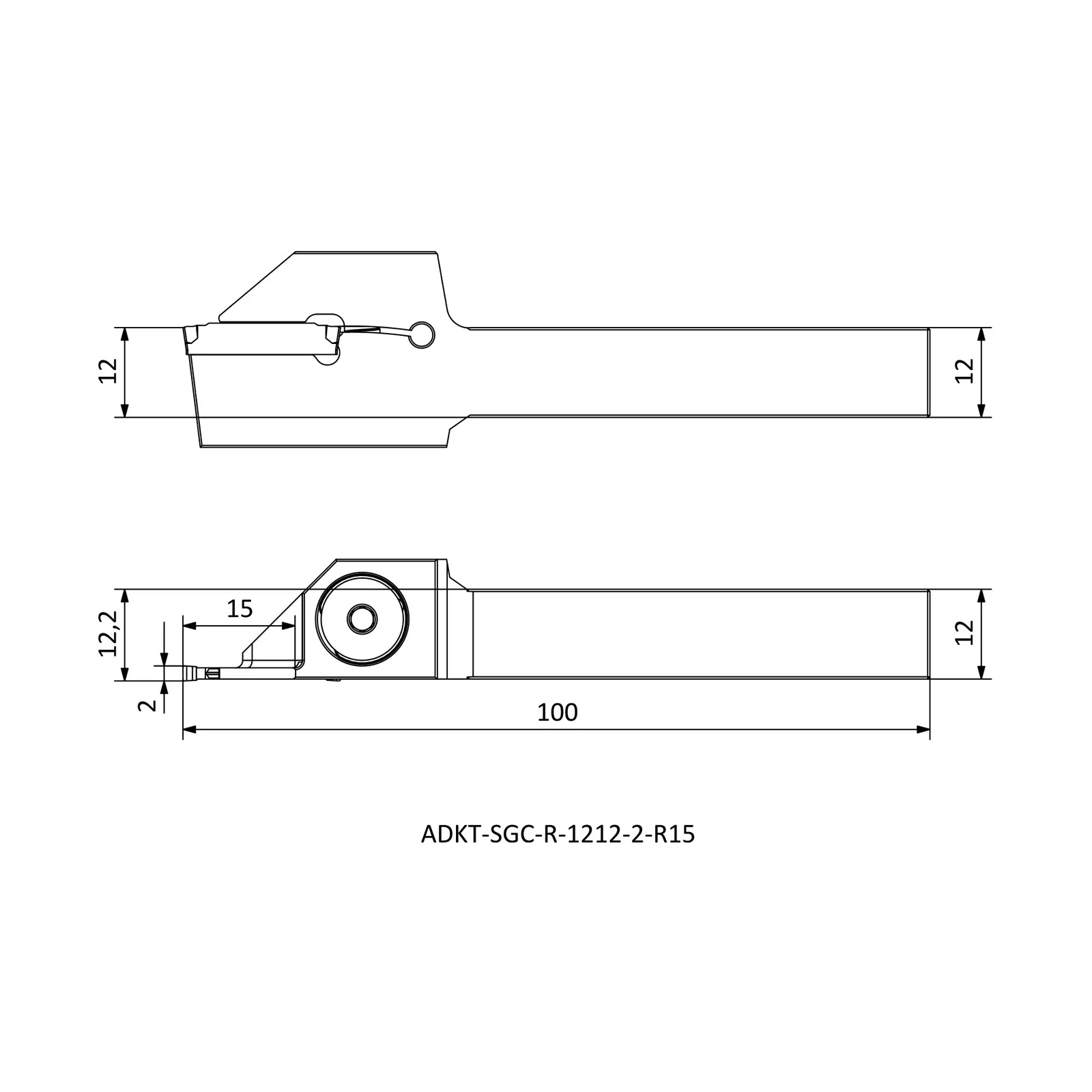 ADKT-SGC-R-1212-2-R15 &mdash; dimensioned drawing