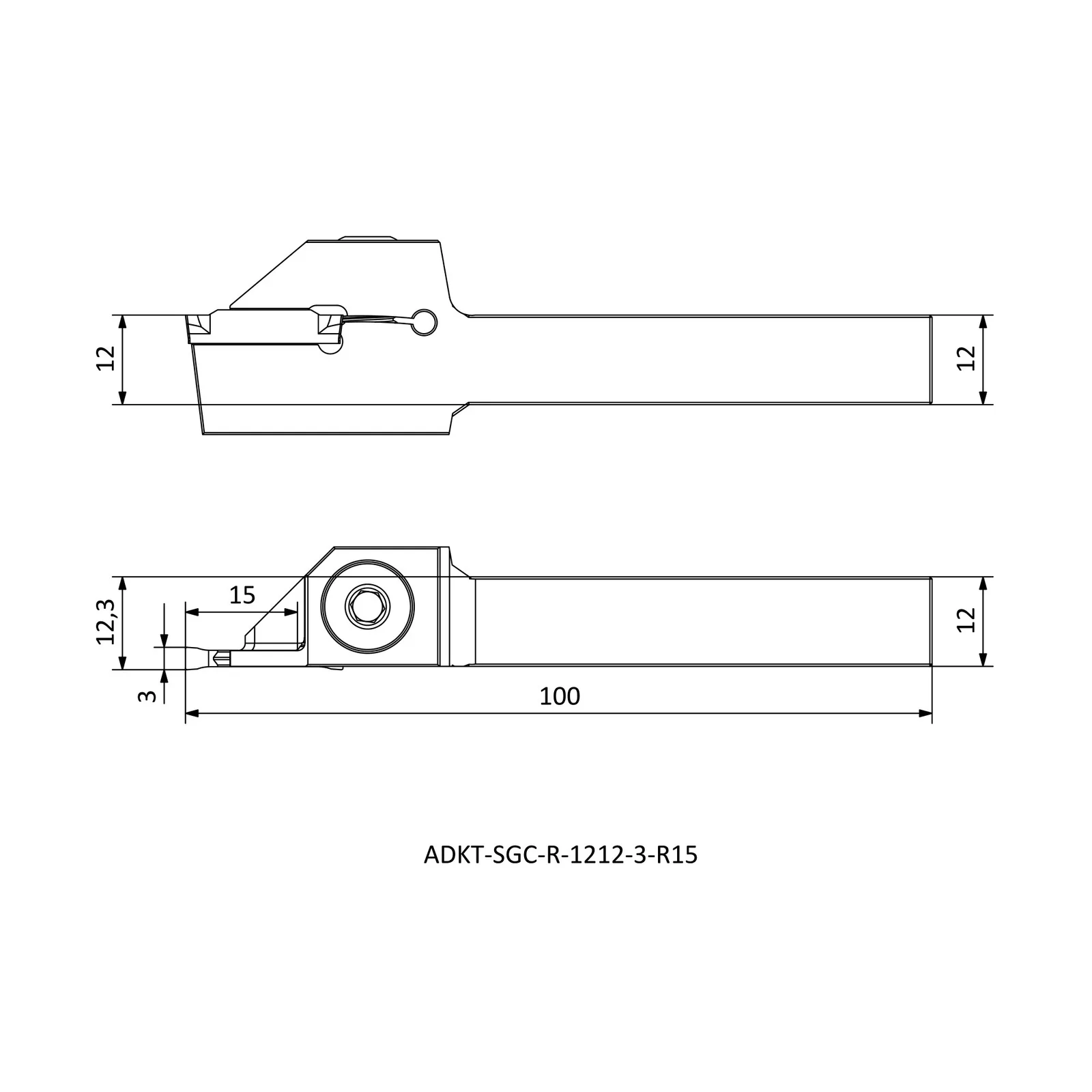 ADKT-SGC-R-1212-3-R15 &mdash; dimensioned drawing