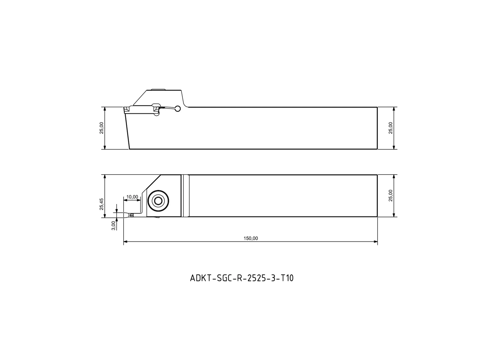 ADKT-SGC-R-2525-3-T10 &mdash; dimensioned drawing
