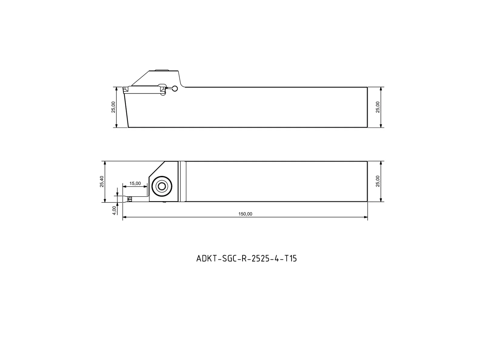 ADKT-SGC-R-2525-4-T15 &mdash; dimensioned drawing