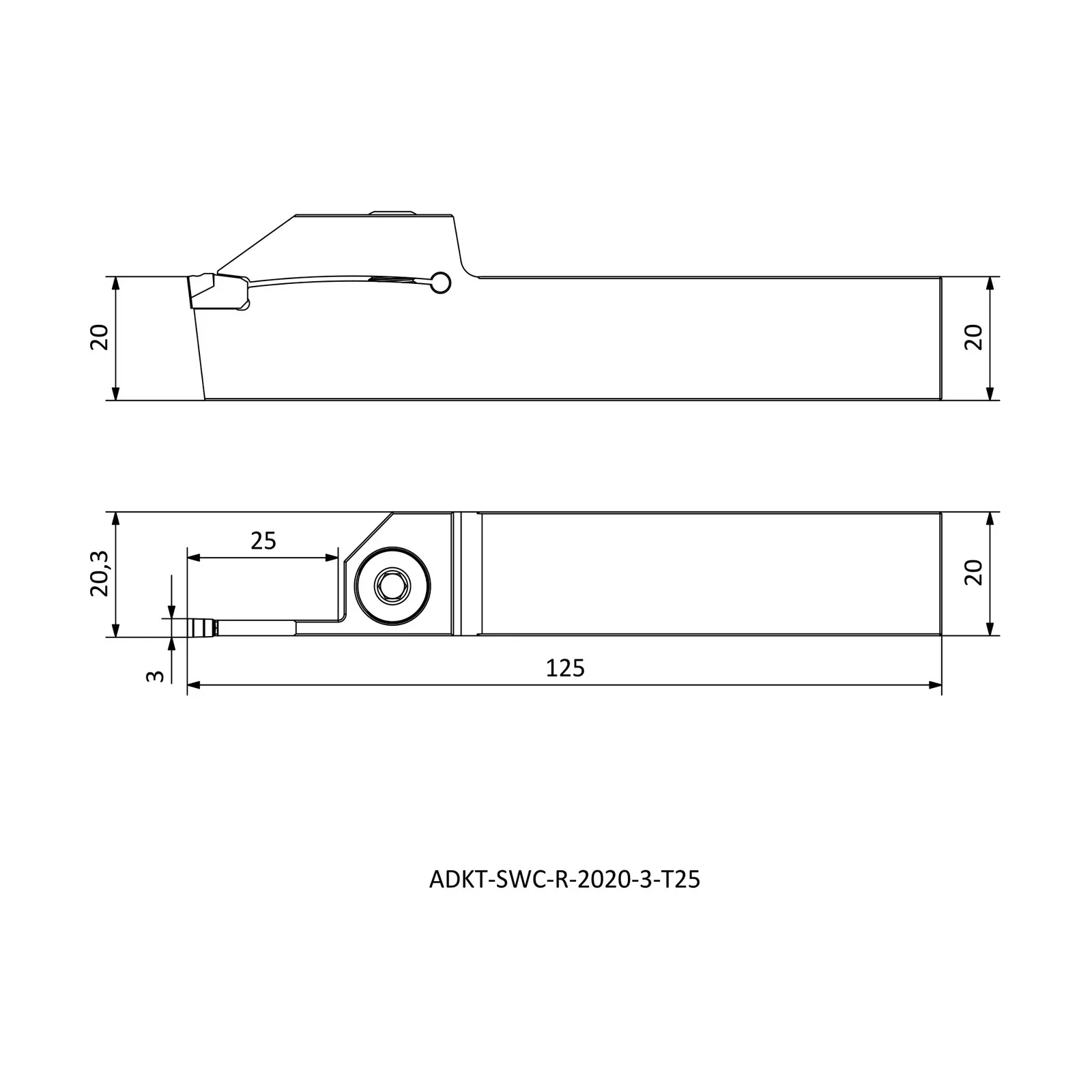 ADKT-SWC-R-2020-3-T25 &mdash; dimensioned drawing
