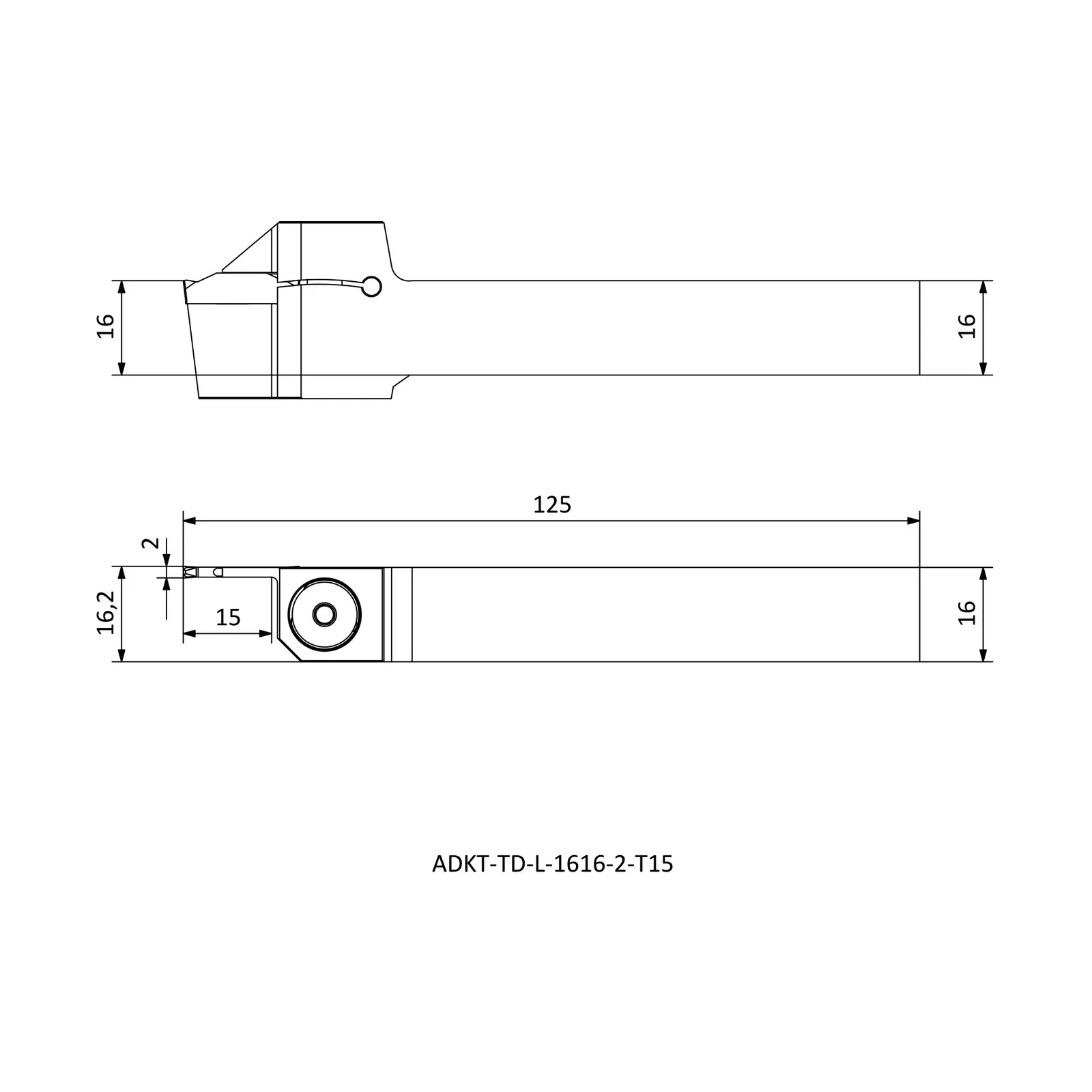 ADKT-TD-L-1616-2-T15 &mdash; dimensioned drawing