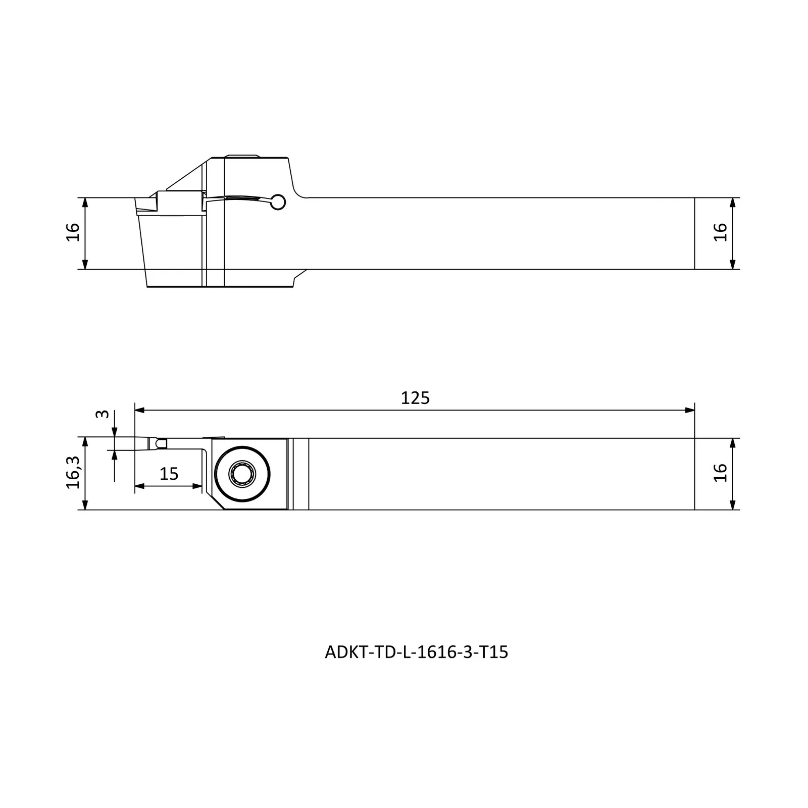 ADKT-TD-L-1616-3-T15 &mdash; dimensioned drawing