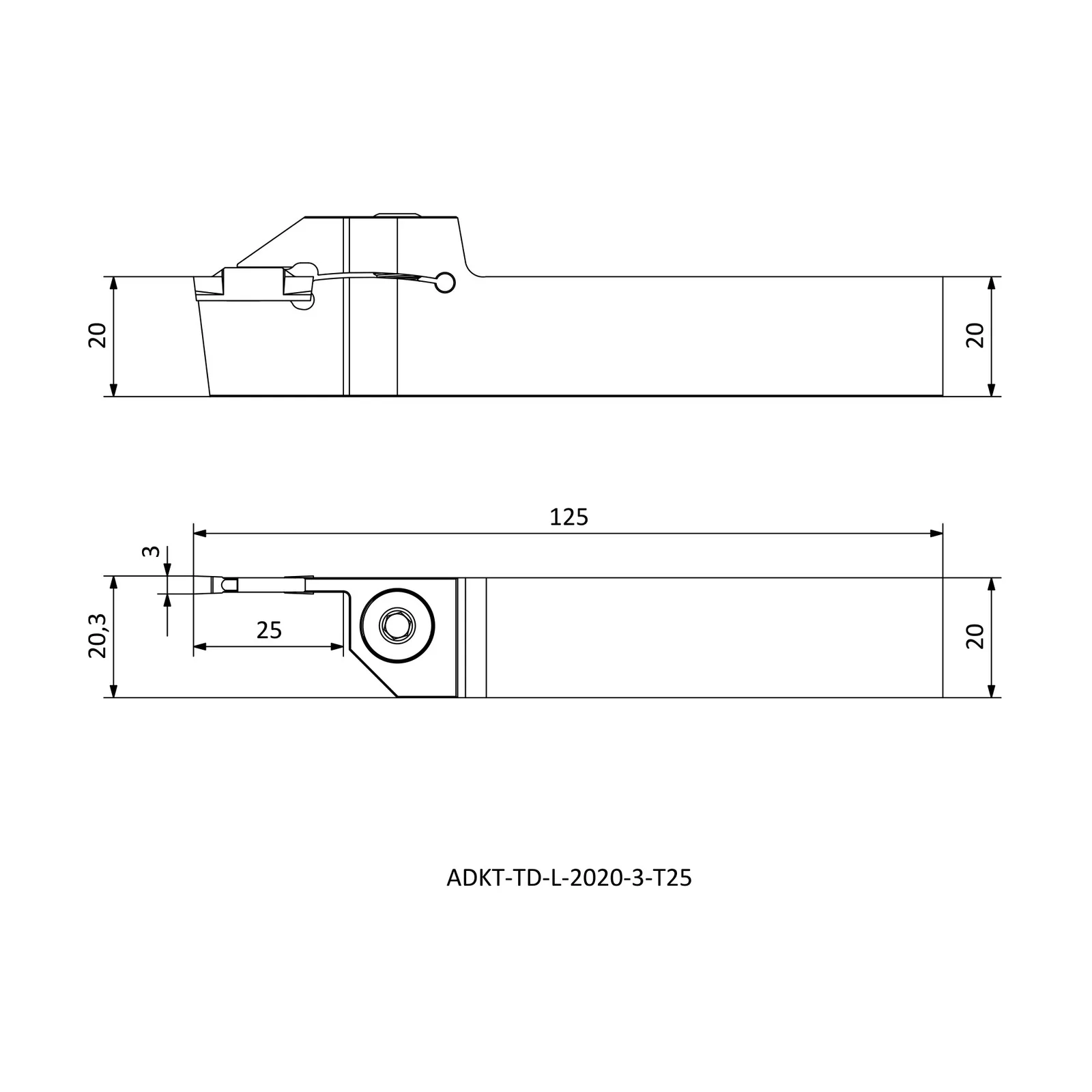 ADKT-TD-L-2020-3-T25 &mdash; dimensioned drawing