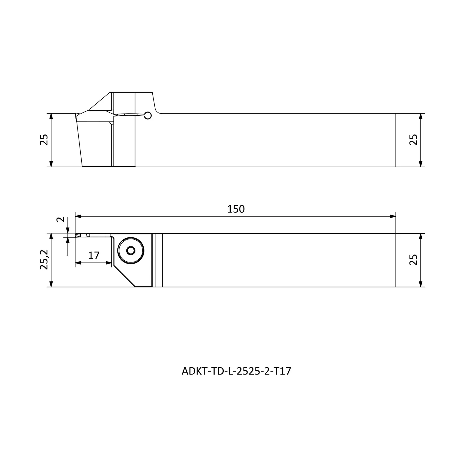 ADKT-TD-L-2525-2-T17 &mdash; dimensioned drawing