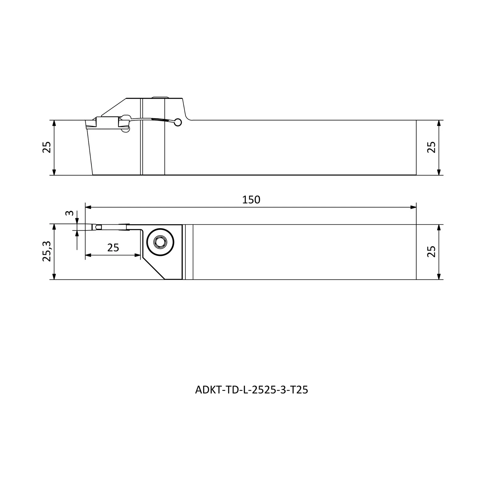 ADKT-TD-L-2525-3-T25 &mdash; dimensioned drawing