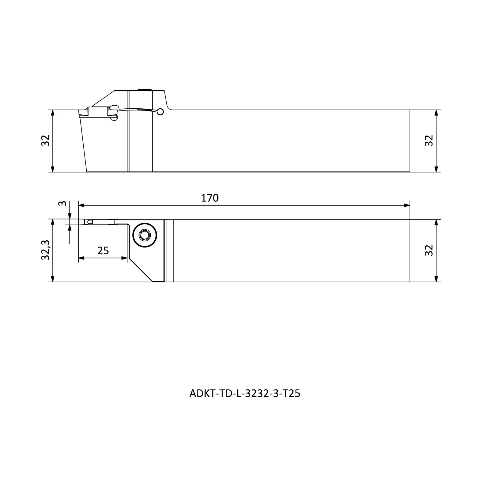 ADKT-TD-L-3232-3-T25 &mdash; dimensioned drawing