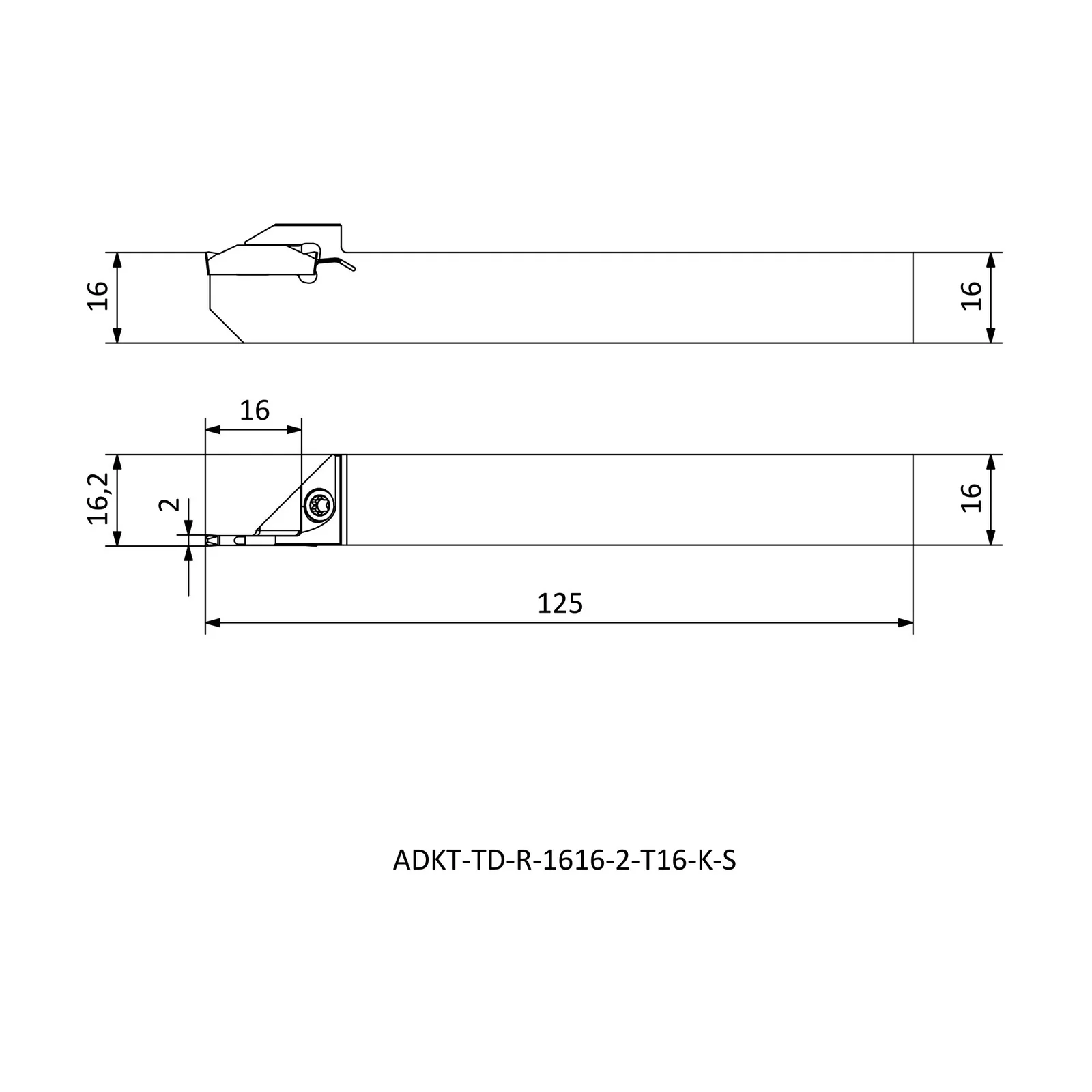 ADKT-TD-R-1616-2-T16-K-S &mdash; dimensioned drawing