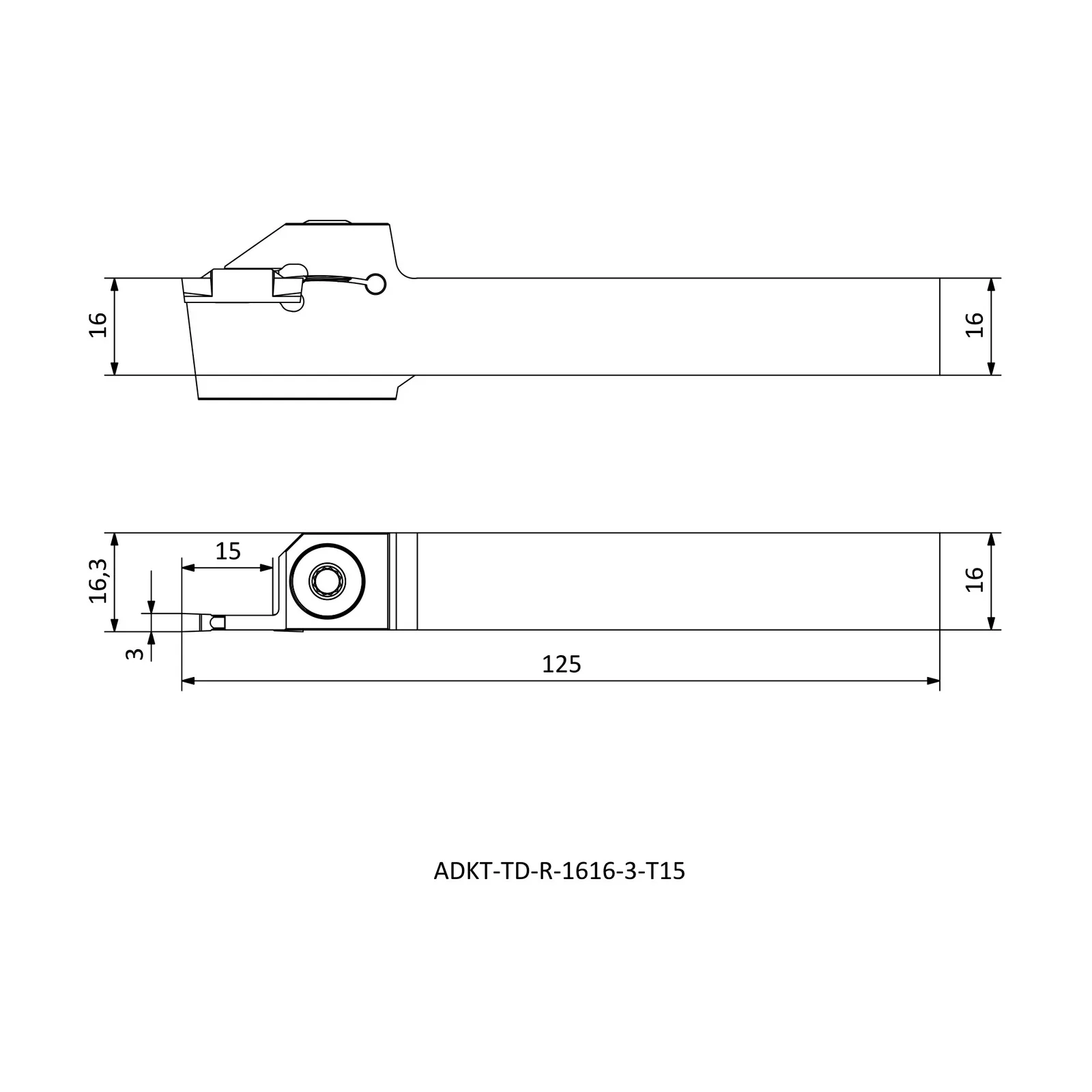 ADKT-TD-R-1616-3-T15 &mdash; dimensioned drawing