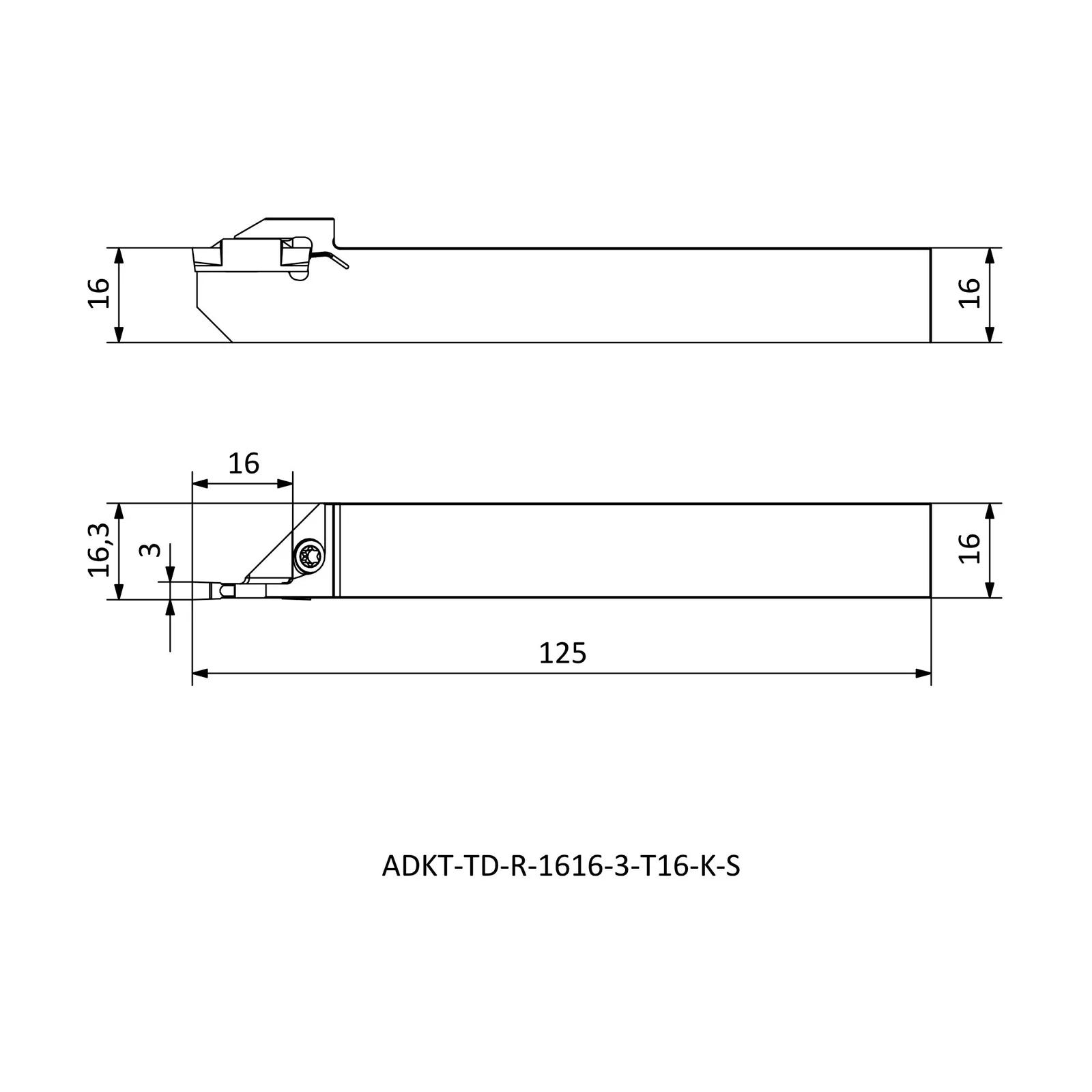 ADKT-TD-R-1616-3-T16-K-S &mdash; dimensioned drawing