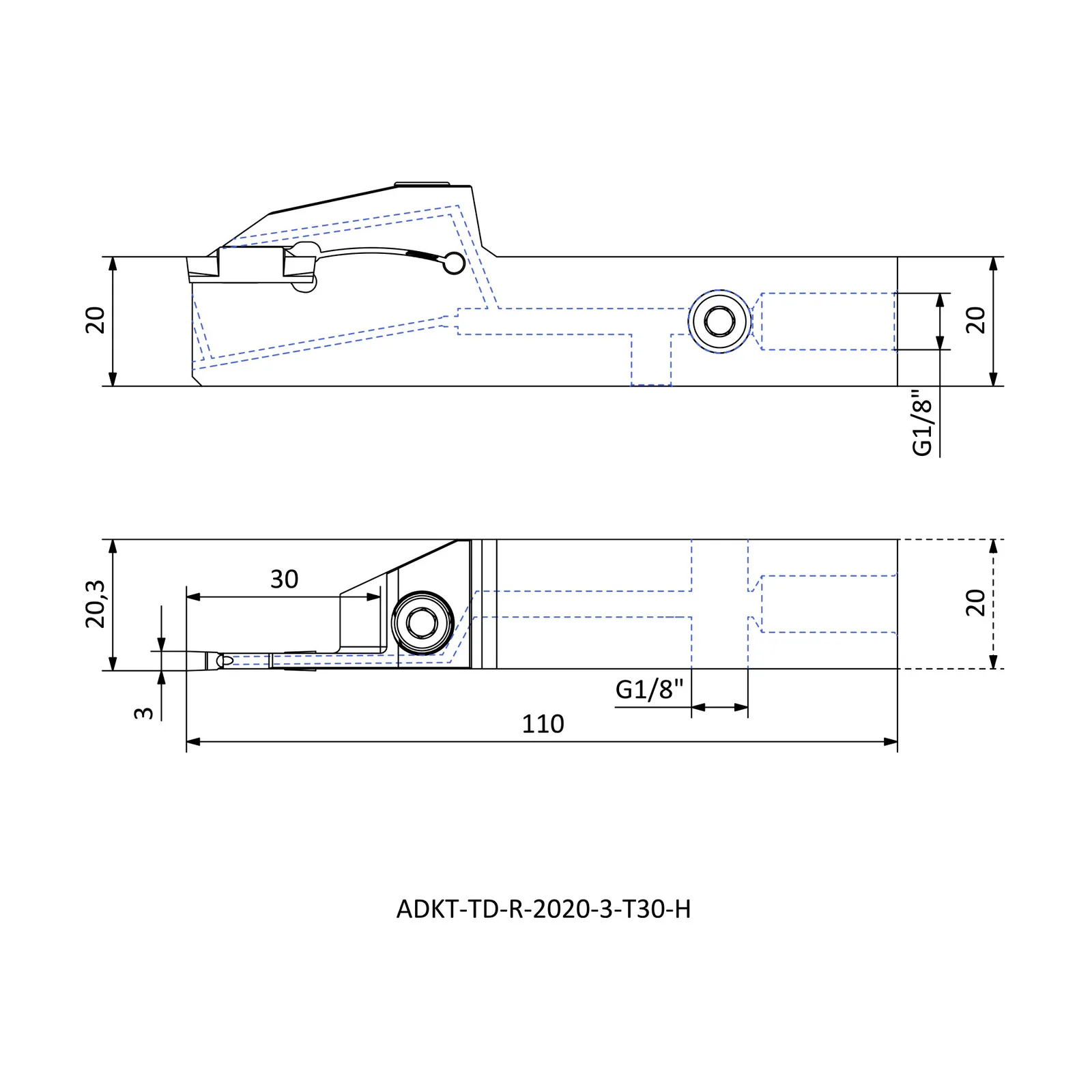 ADKT-TD-R-2020-3-T30-H &mdash; dimensioned drawing