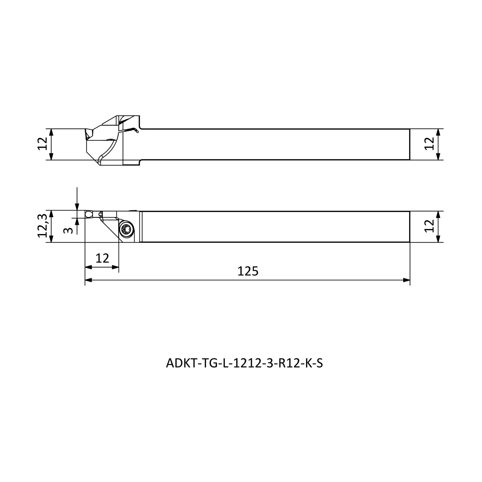ADKT-TG-L-1212-3-R12-K-S &mdash; dimensioned drawing