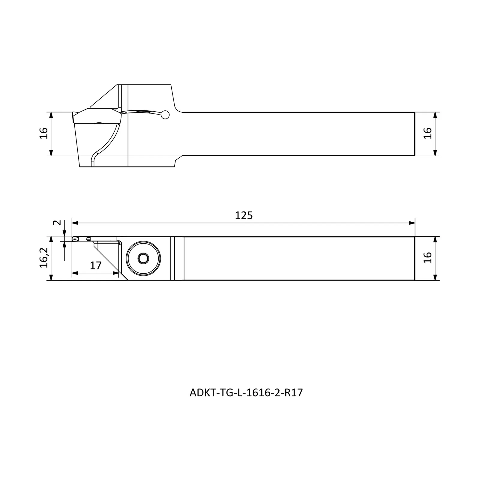 ADKT-TG-L-1616-2-R17 &mdash; dimensioned drawing