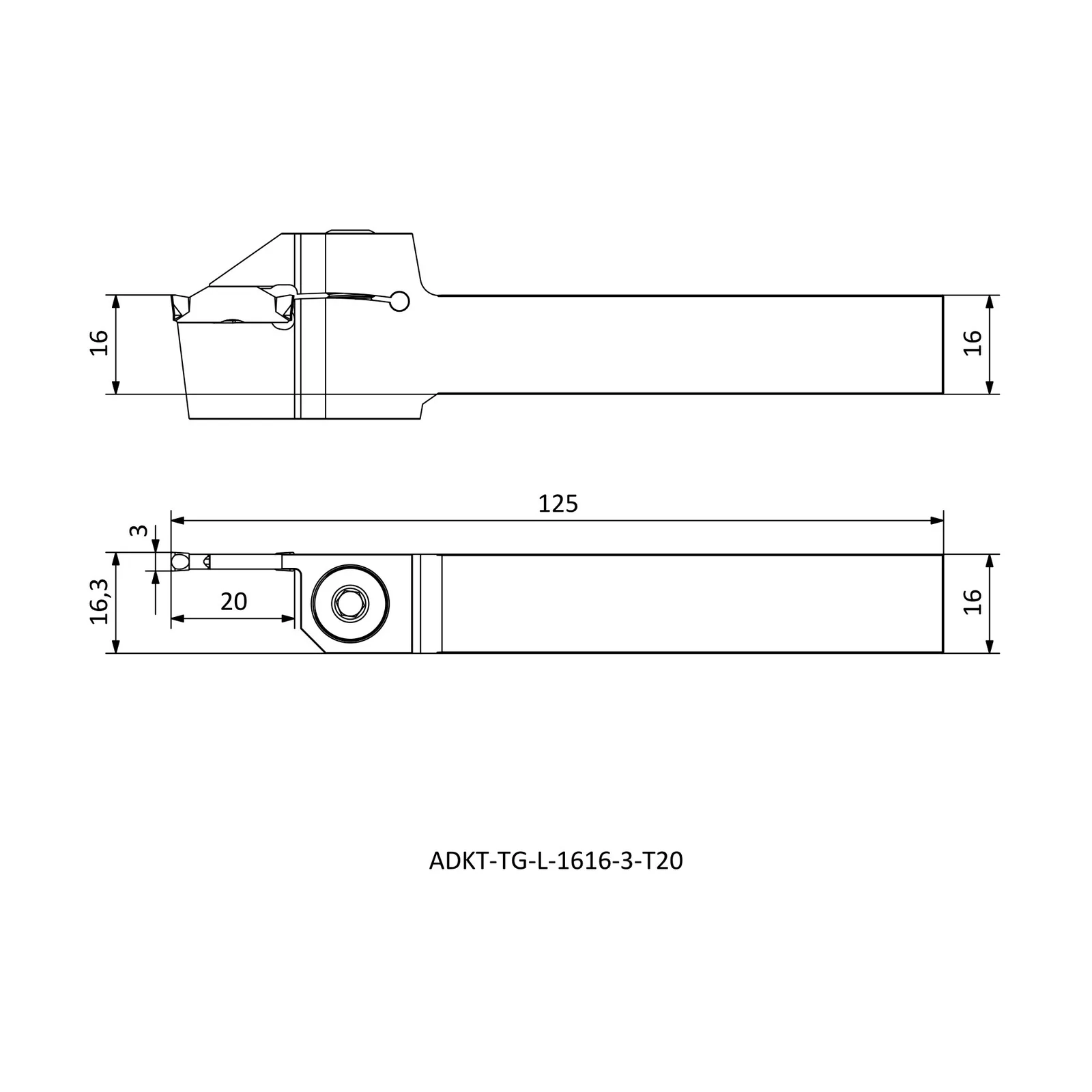 ADKT-TG-L-1616-3-T20 &mdash; dimensioned drawing