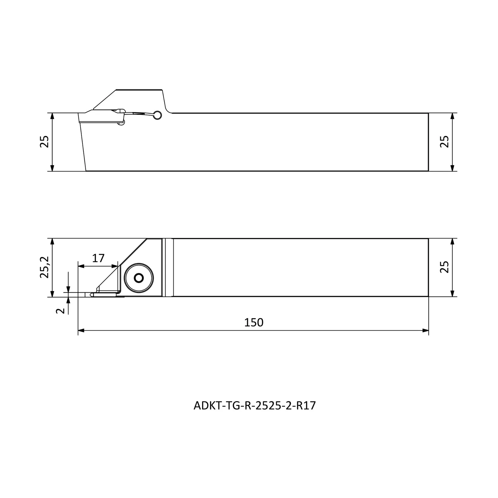 ADKT-TG-R-2525-2-R17 &mdash; dimensioned drawing