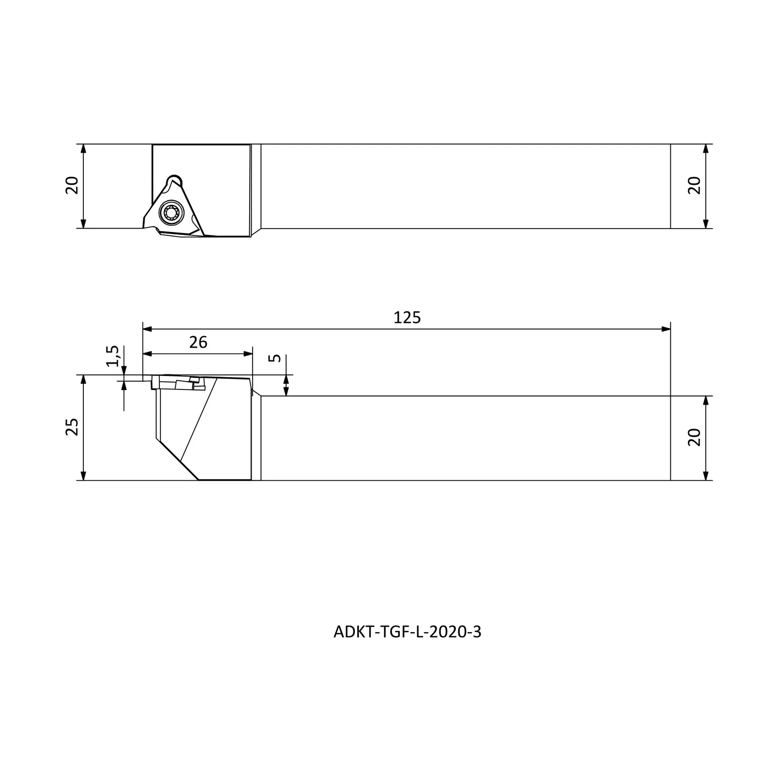 ADKT-TGF-L-2020-3 &mdash; dimensioned drawing