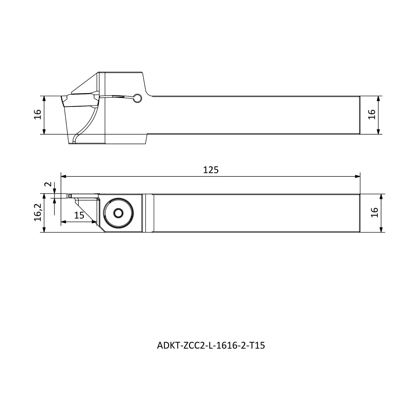 ADKT-ZCC2-L-1616-2-T15 &mdash; dimensioned drawing