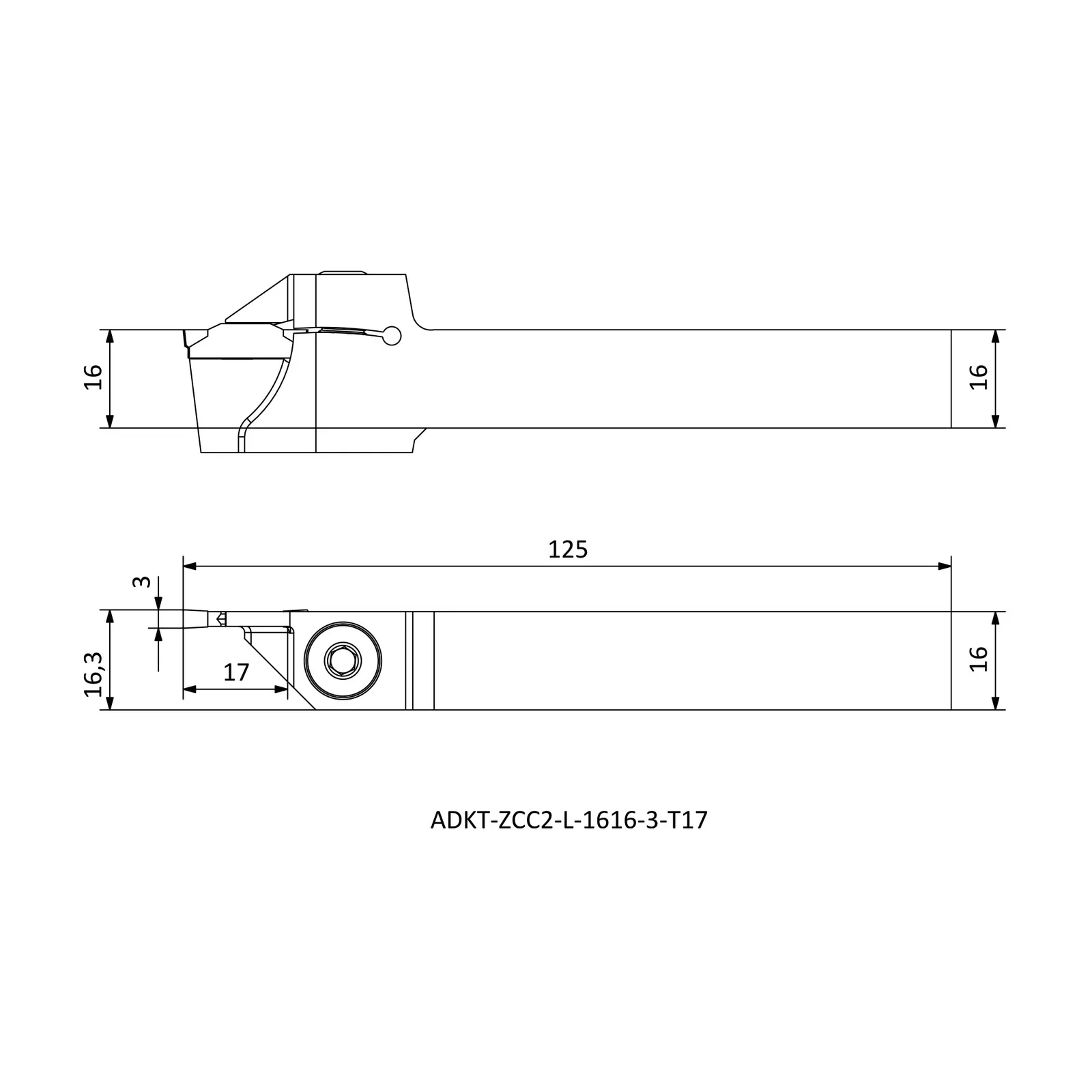 ADKT-ZCC2-L-1616-3-T17 &mdash; dimensioned drawing
