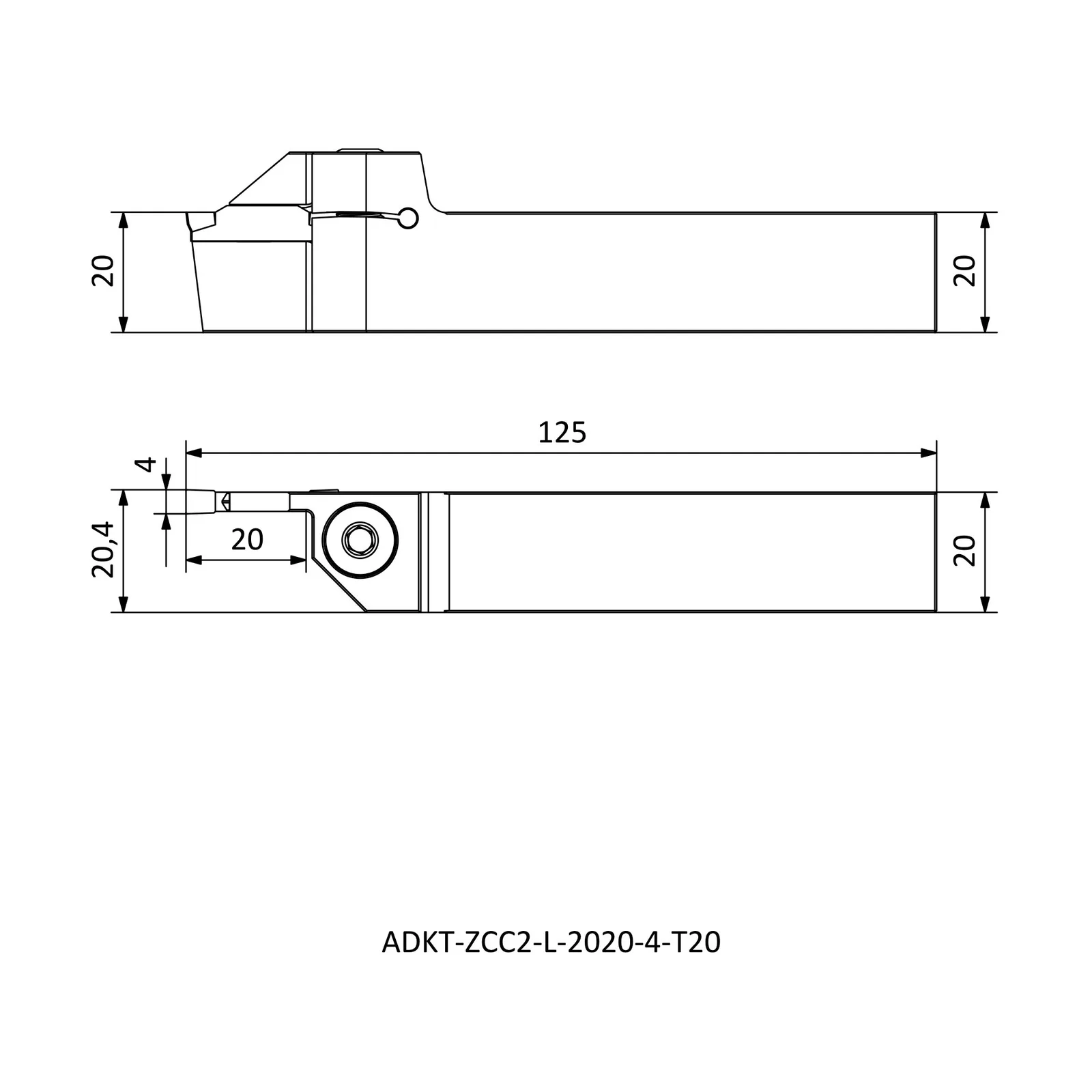 ADKT-ZCC2-L-2020-4-T20 &mdash; dimensioned drawing