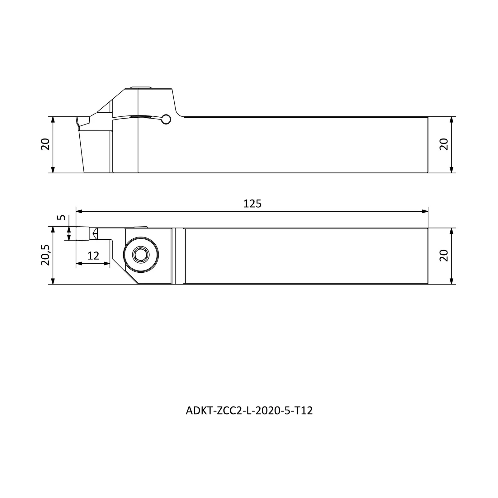 ADKT-ZCC2-L-2020-5-T12 &mdash; dimensioned drawing