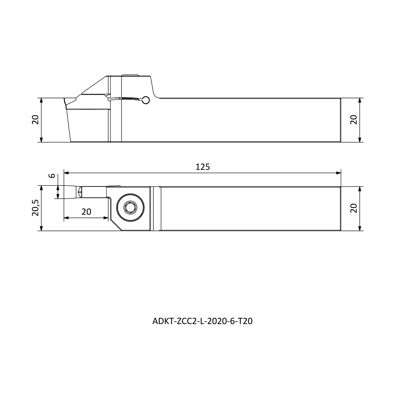 ADKT-ZCC2-L-2020-6-T20 &mdash; dimensioned drawing