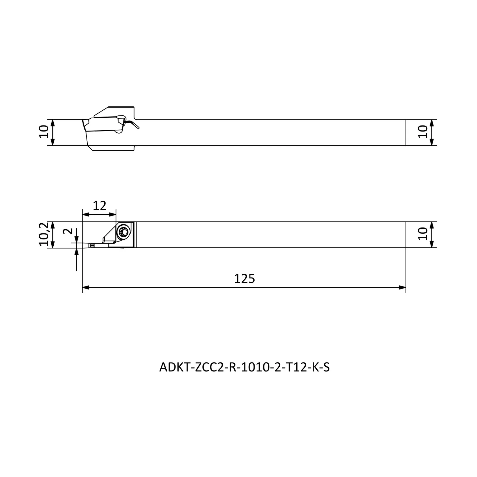 ADKT-ZCC2-R-1010-2-T12-K-S &mdash; dimensioned drawing