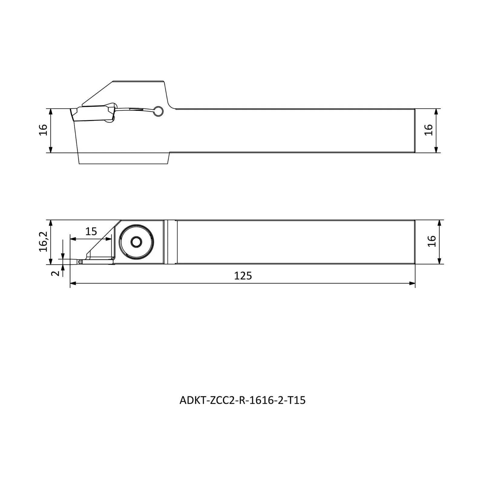 ADKT-ZCC2-R-1616-2-T15 &mdash; dimensioned drawing