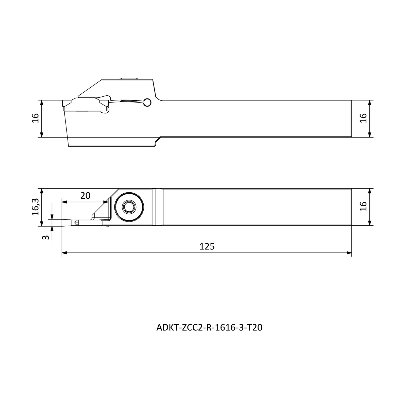 ADKT-ZCC2-R-1616-3-T20 &mdash; dimensioned drawing