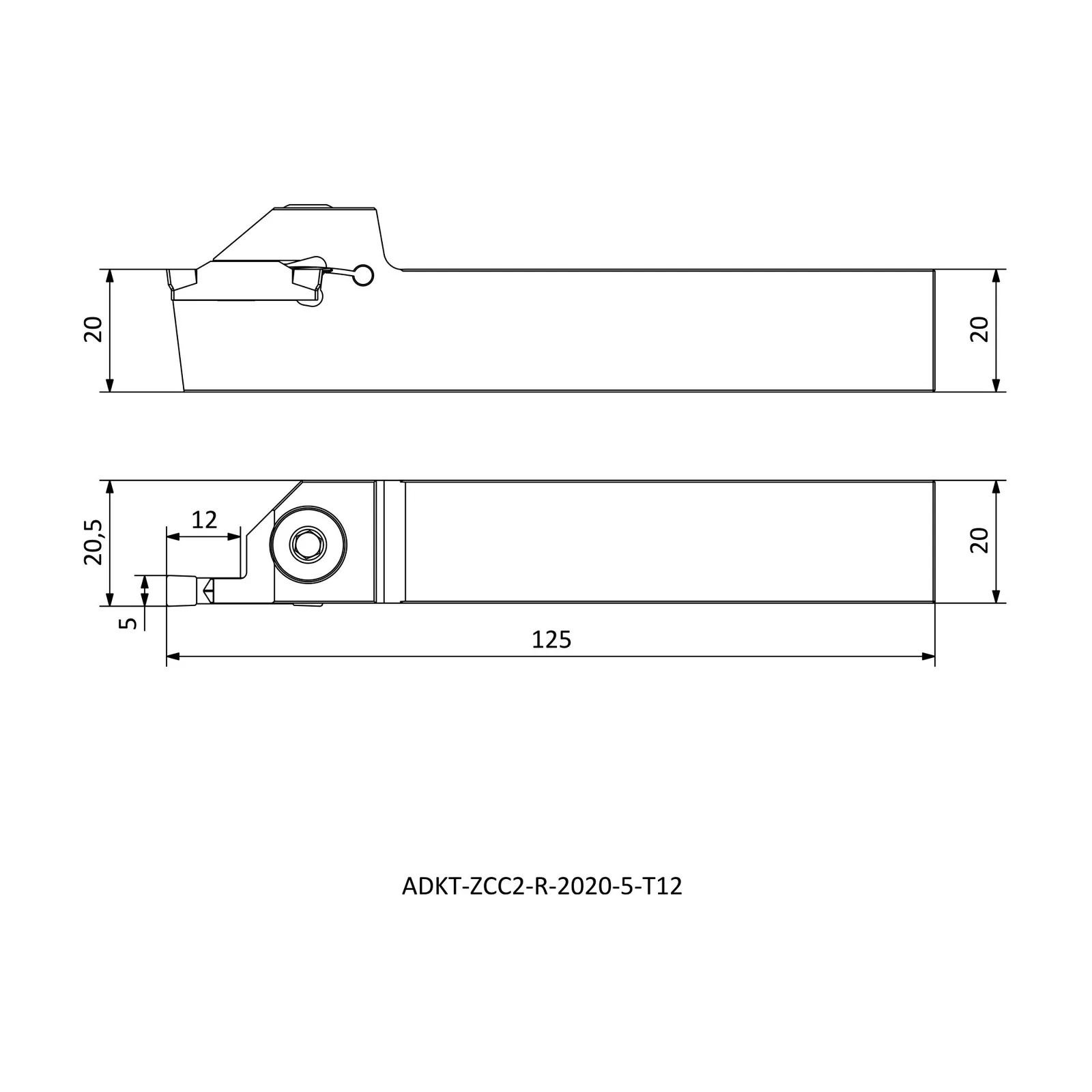 ADKT-ZCC2-R-2020-5-T12 &mdash; dimensioned drawing