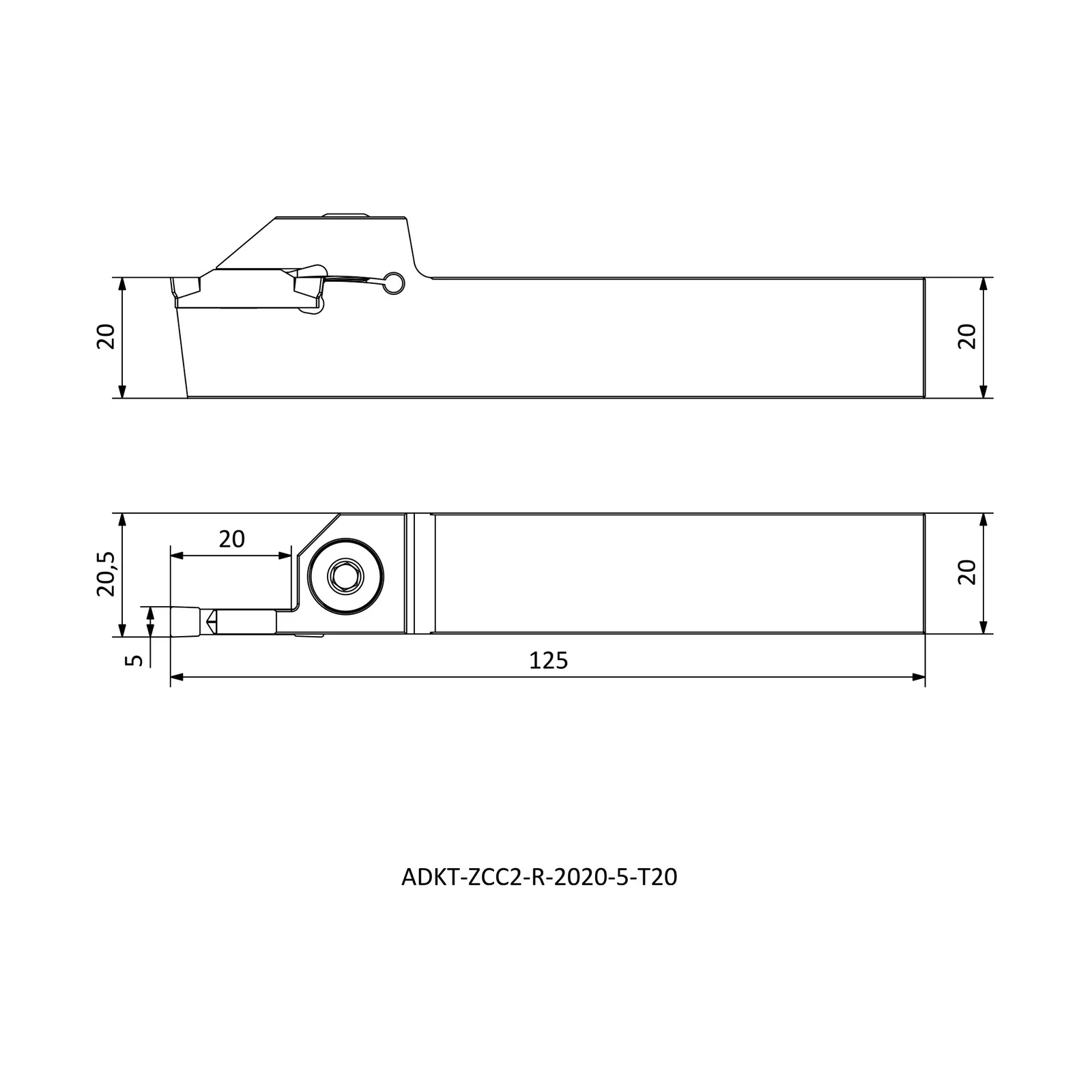 ADKT-ZCC2-R-2020-5-T20 &mdash; dimensioned drawing