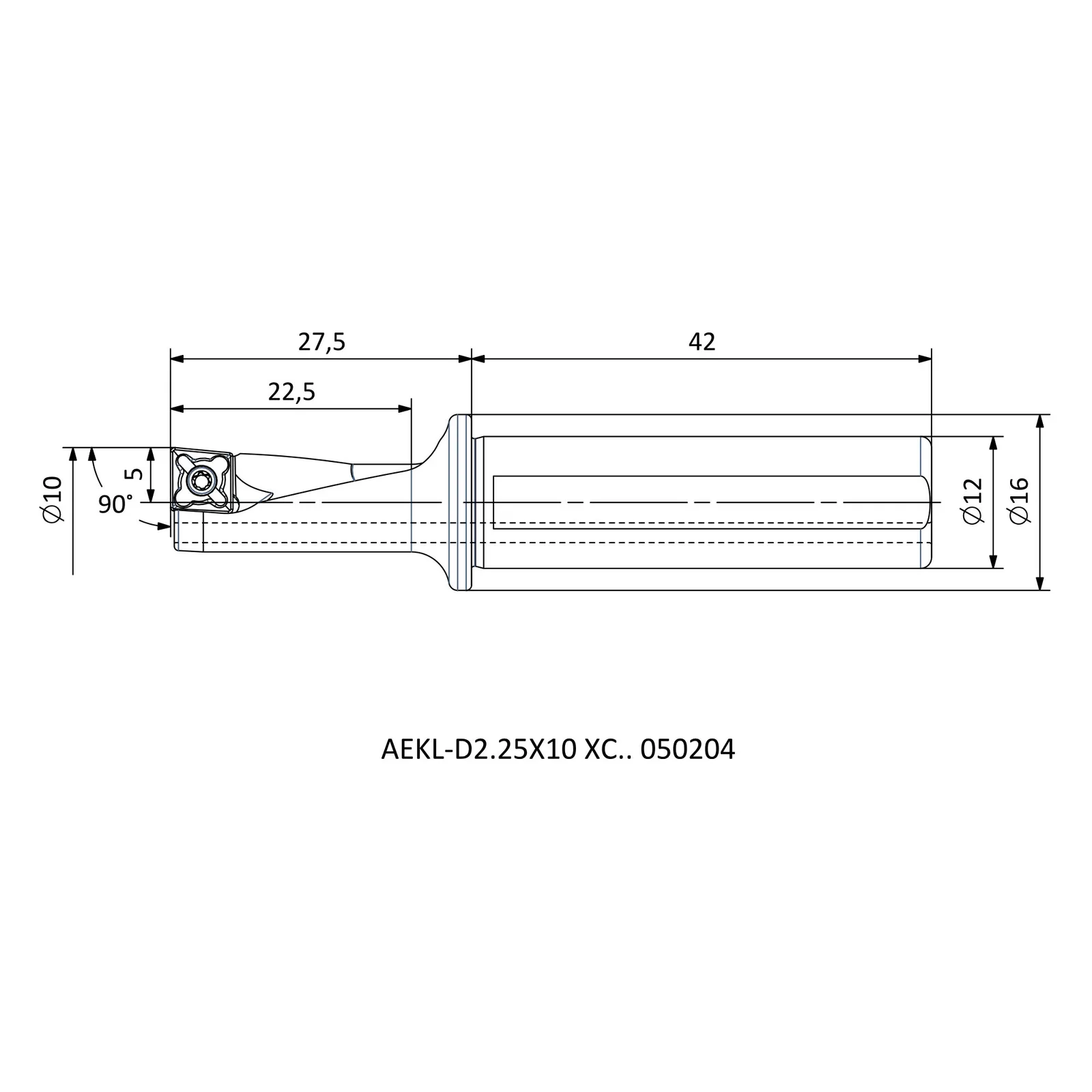 AEKL-D2.25X10 XC.. 050204 &mdash; dimensioned drawing